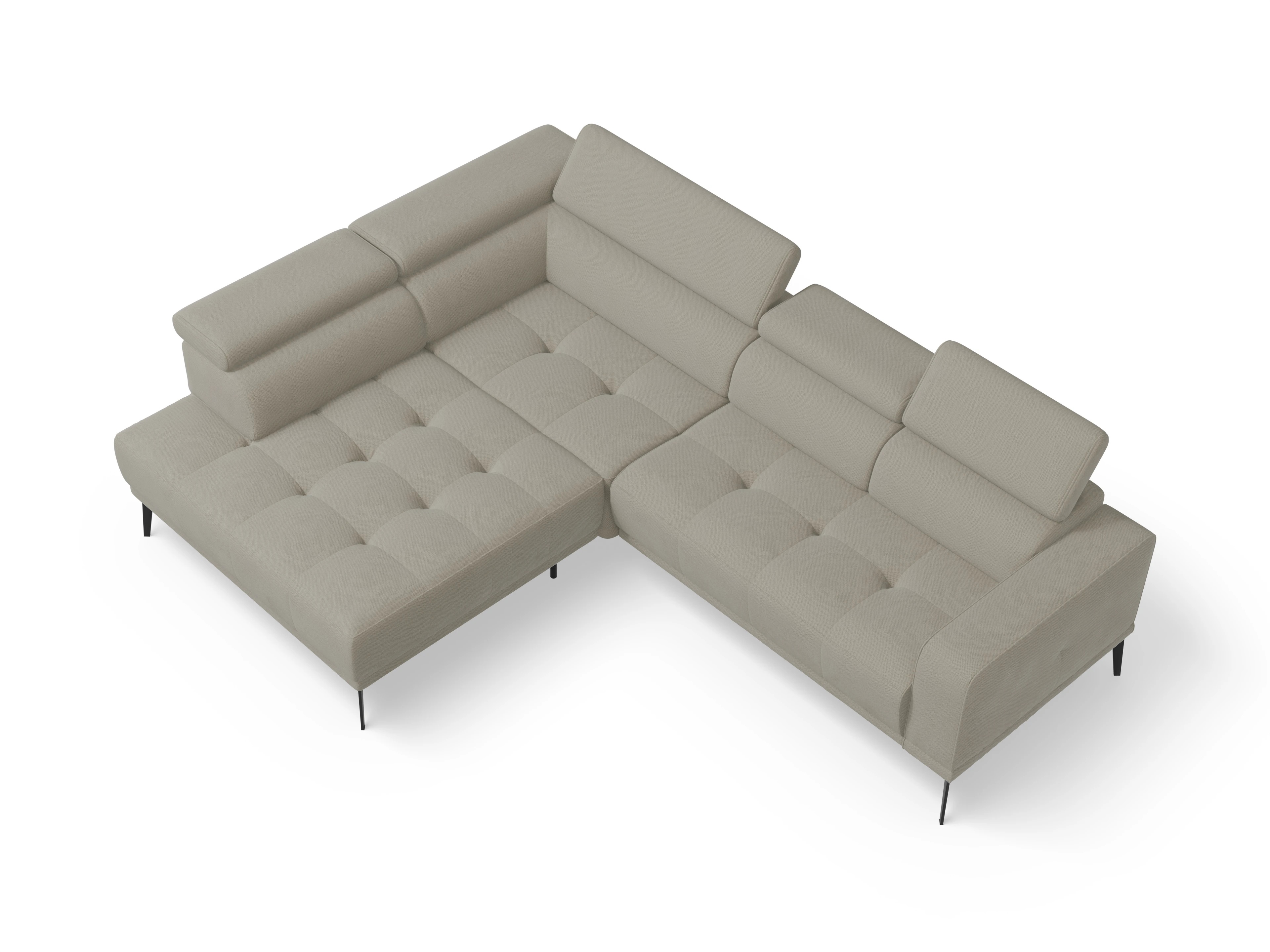 Ansicht des Produktes Marco Ecksofa links Abschluss offen in Stoff Braun
