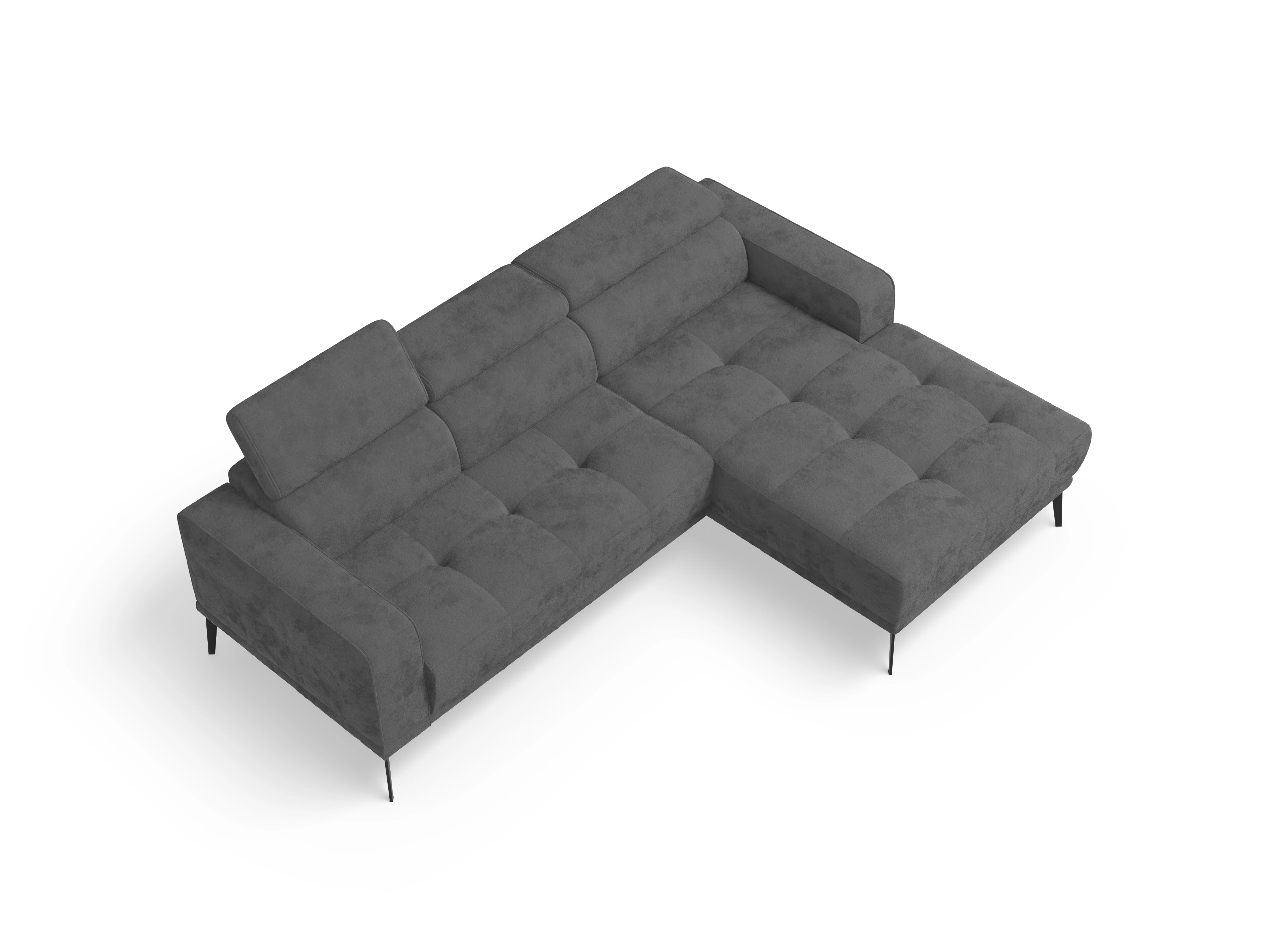 Marco LO Small R Ansicht des Produktes Marco Ecksofa rechts Abschluss offen in Stoff Grau