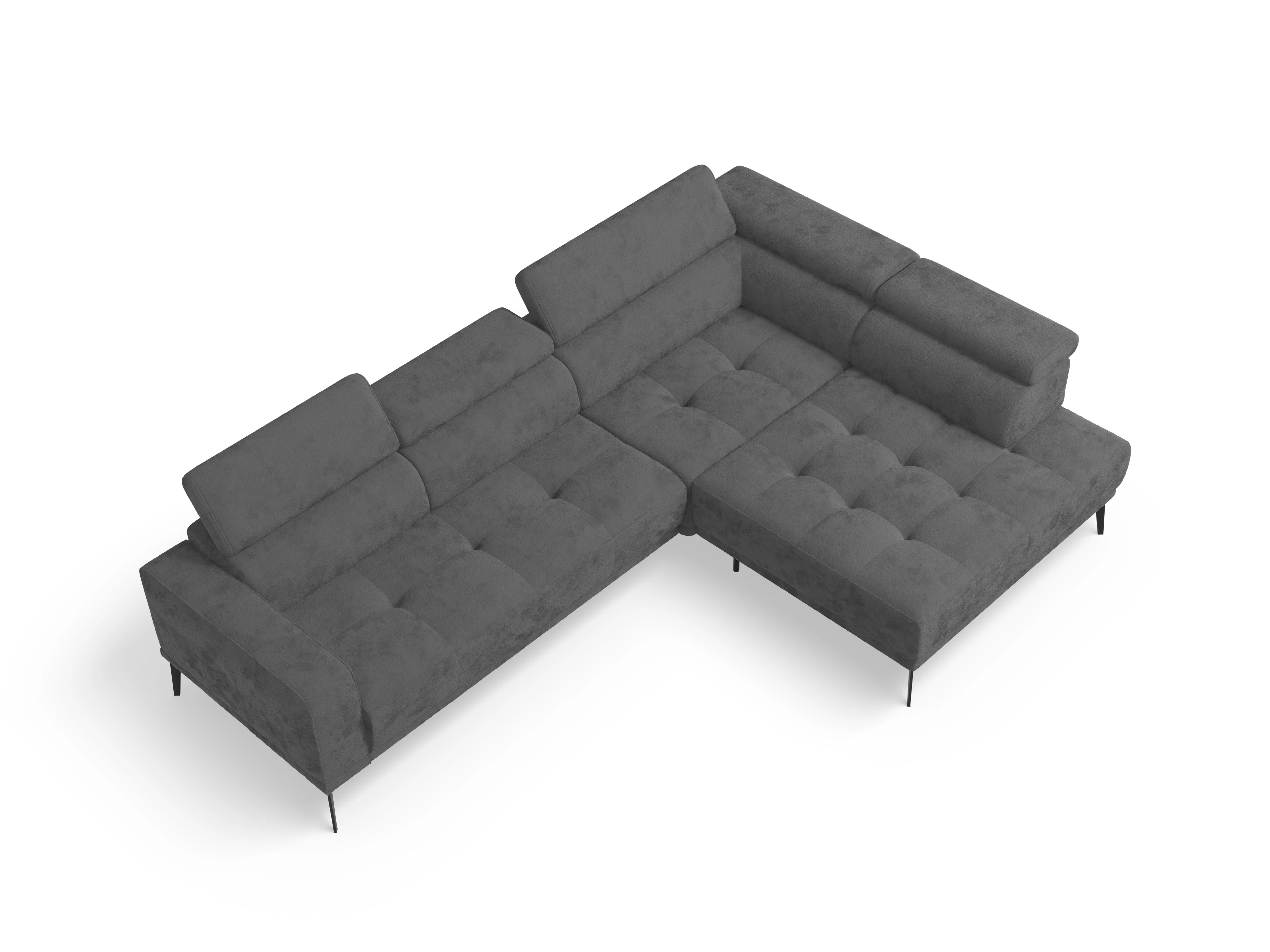Marco Aho gr Medium R Ansicht des Produktes Marco Ecksofa rechts Abschluss offen in Stoff Grau