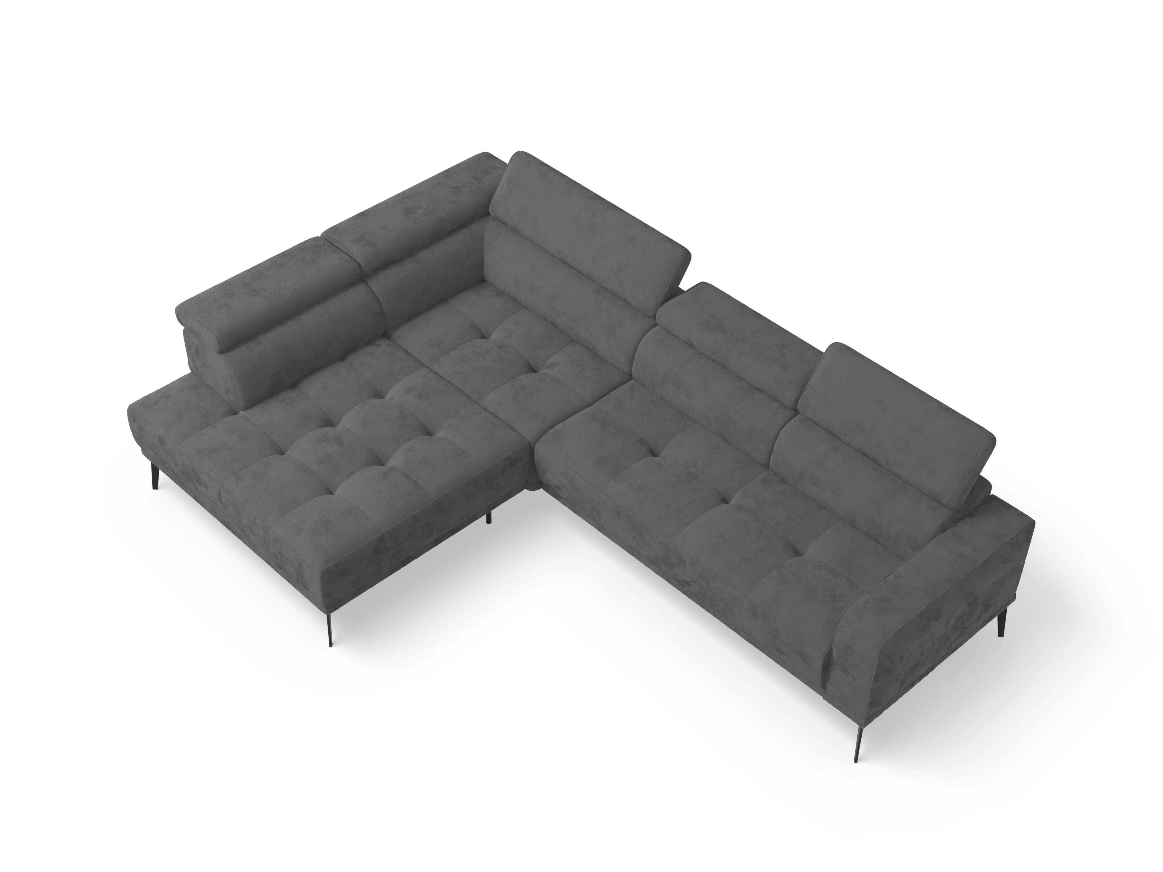 Ansicht des Produktes Marco Ecksofa links Abschluss offen in Stoff Grau