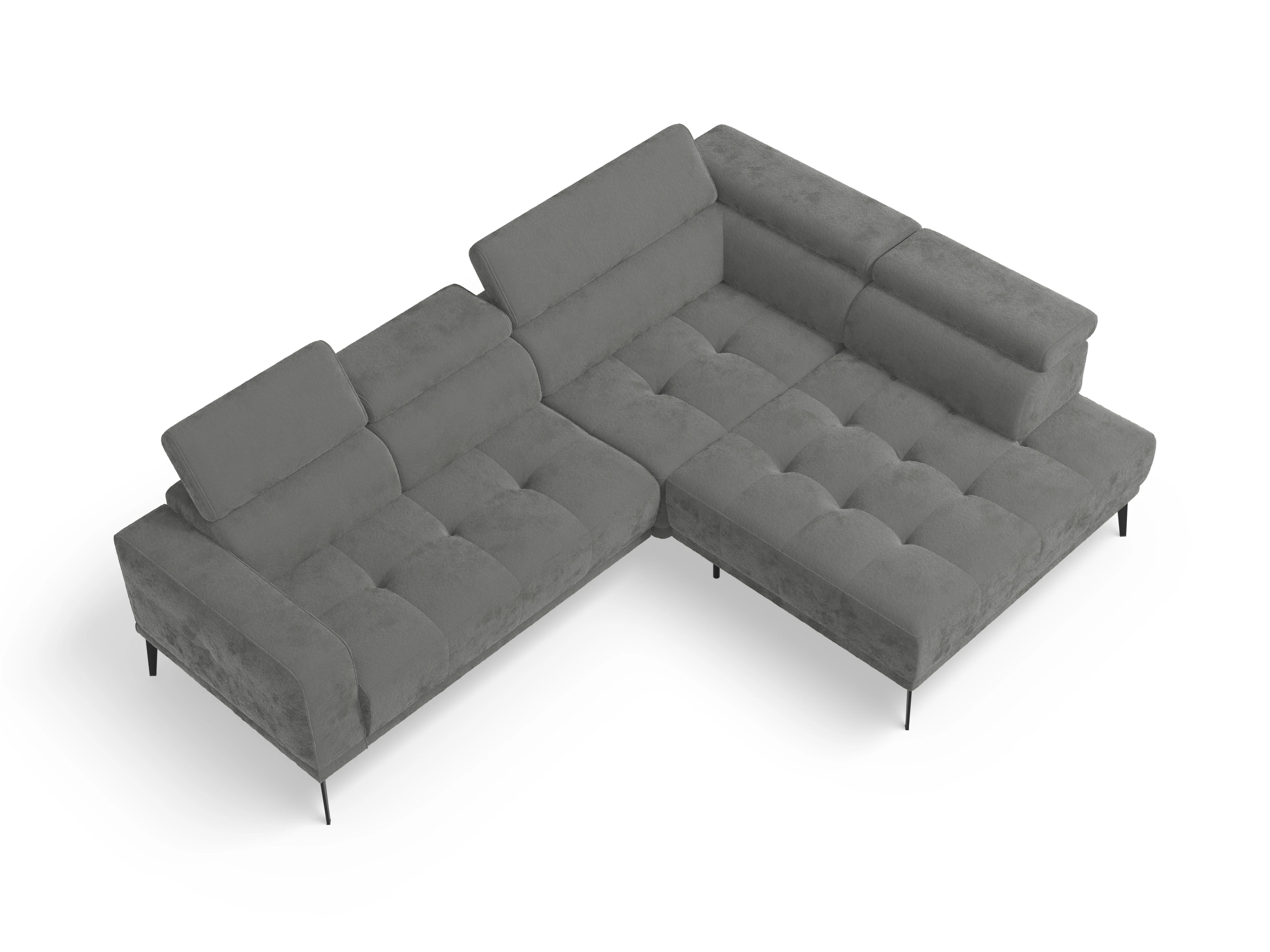 Ansicht des Produktes Marco Ecksofa rechts Abschluss offen in Stoff Grau
