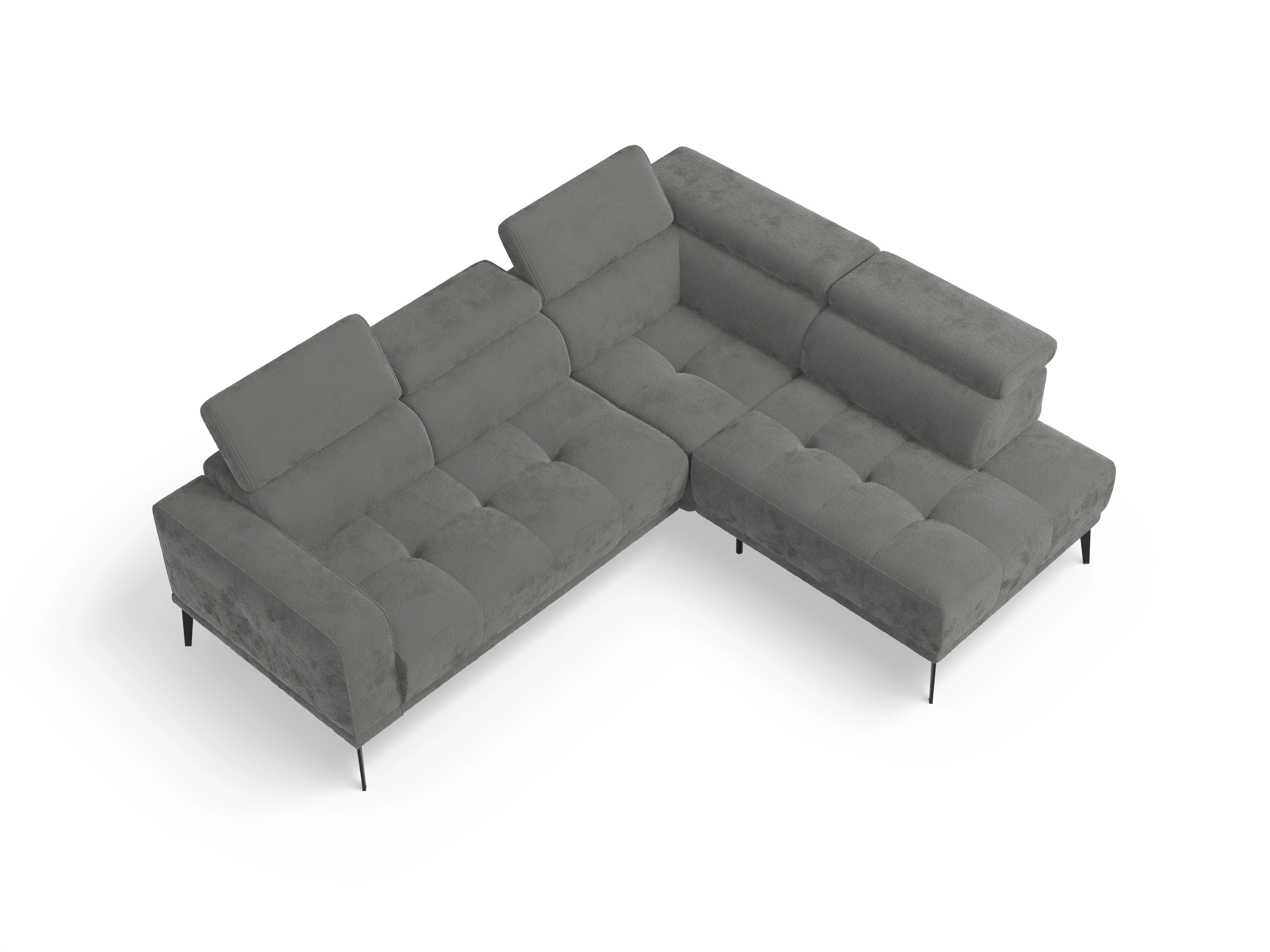 Ansicht des Produktes Marco Ecksofa rechts Abschluss offen in Stoff Grau