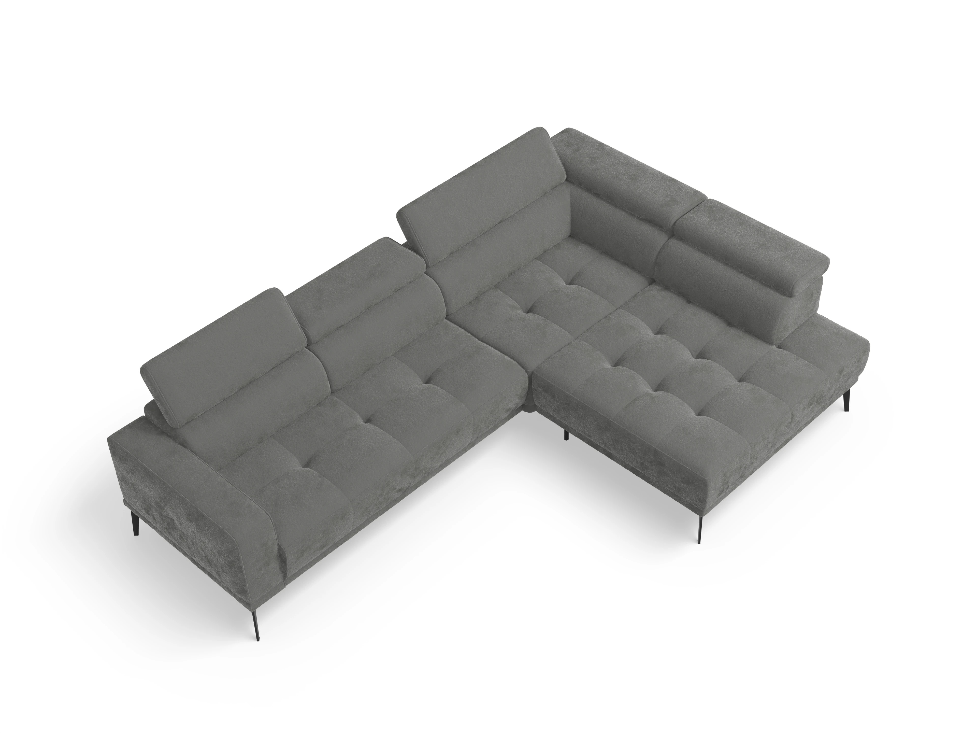 Ansicht des Produktes Marco Ecksofa rechts Abschluss offen in Stoff Grau