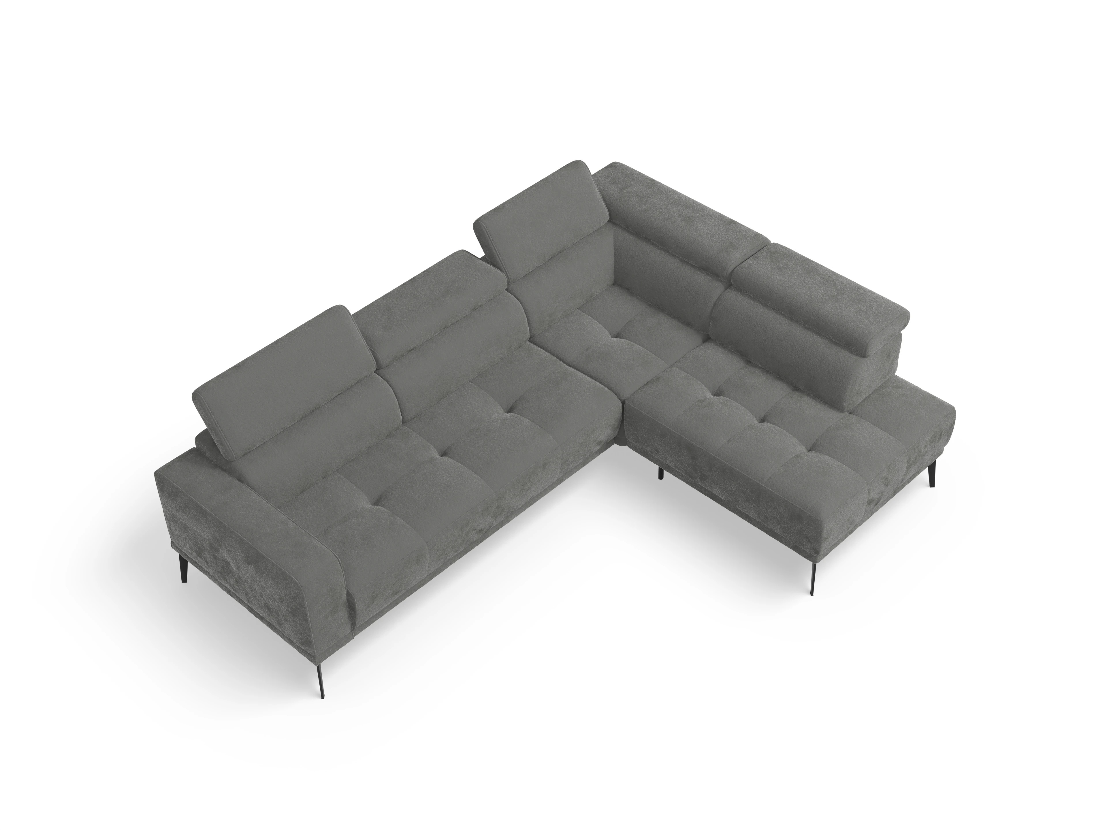Ansicht des Produktes Marco Ecksofa rechts Abschluss offen in Stoff Grau