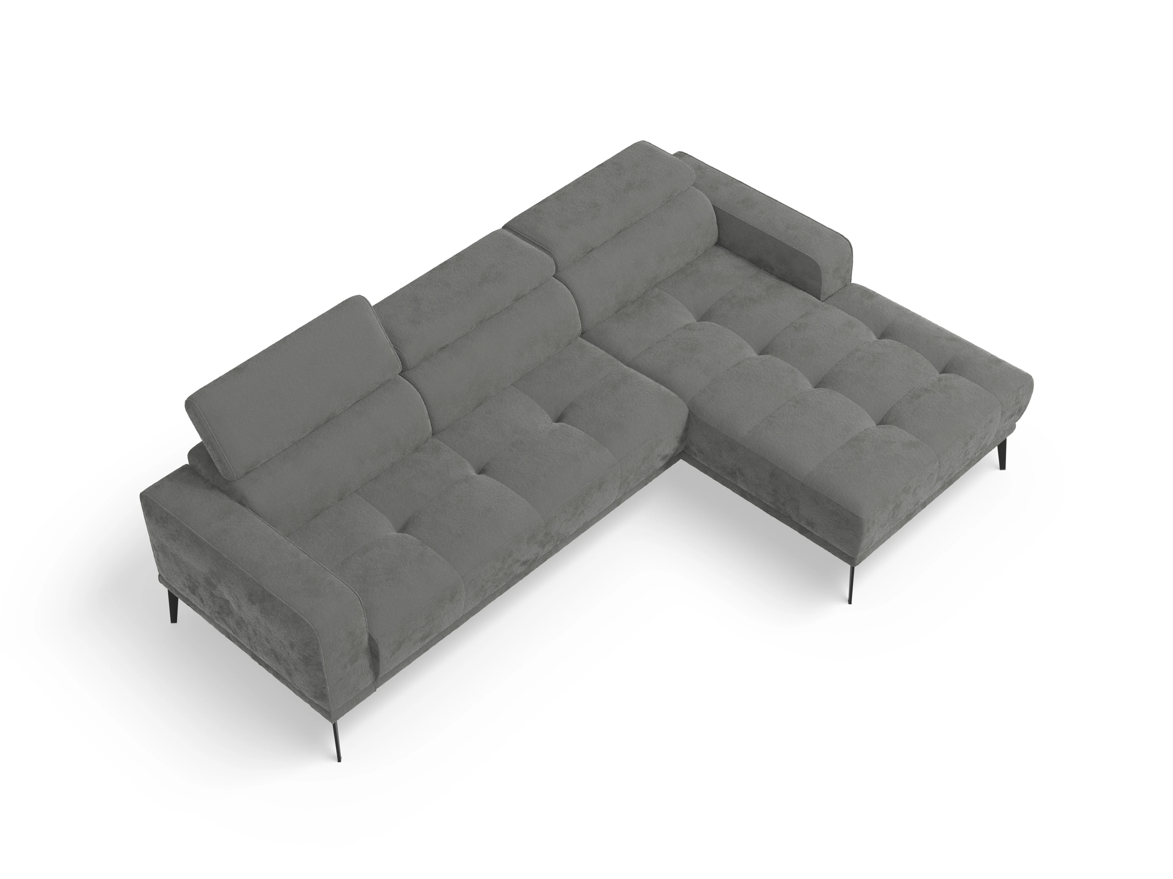 Ansicht des Produktes Marco Ecksofa rechts Abschluss offen in Stoff Grau