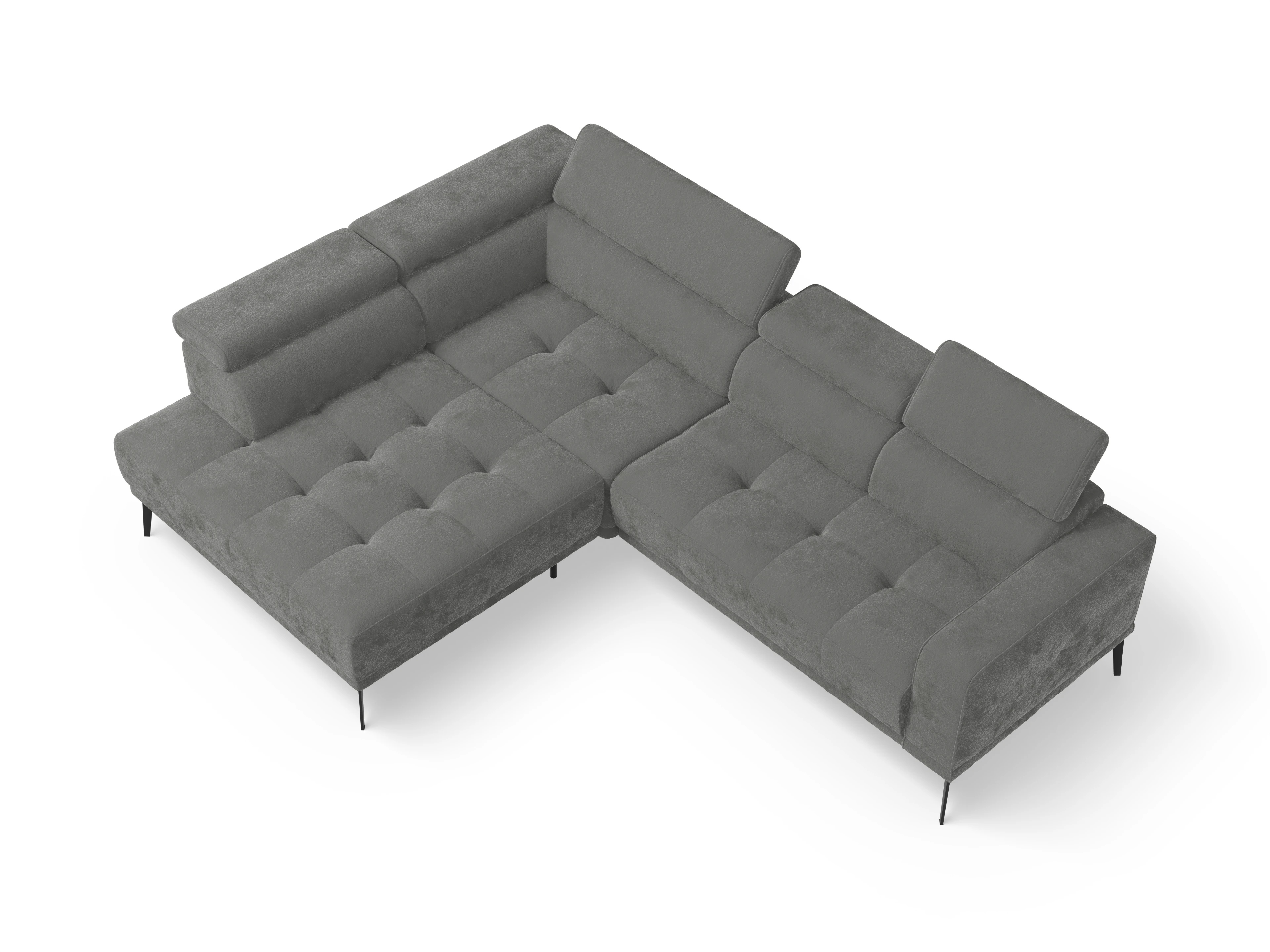 Ansicht des Produktes Marco Ecksofa links Abschluss offen in Stoff Grau