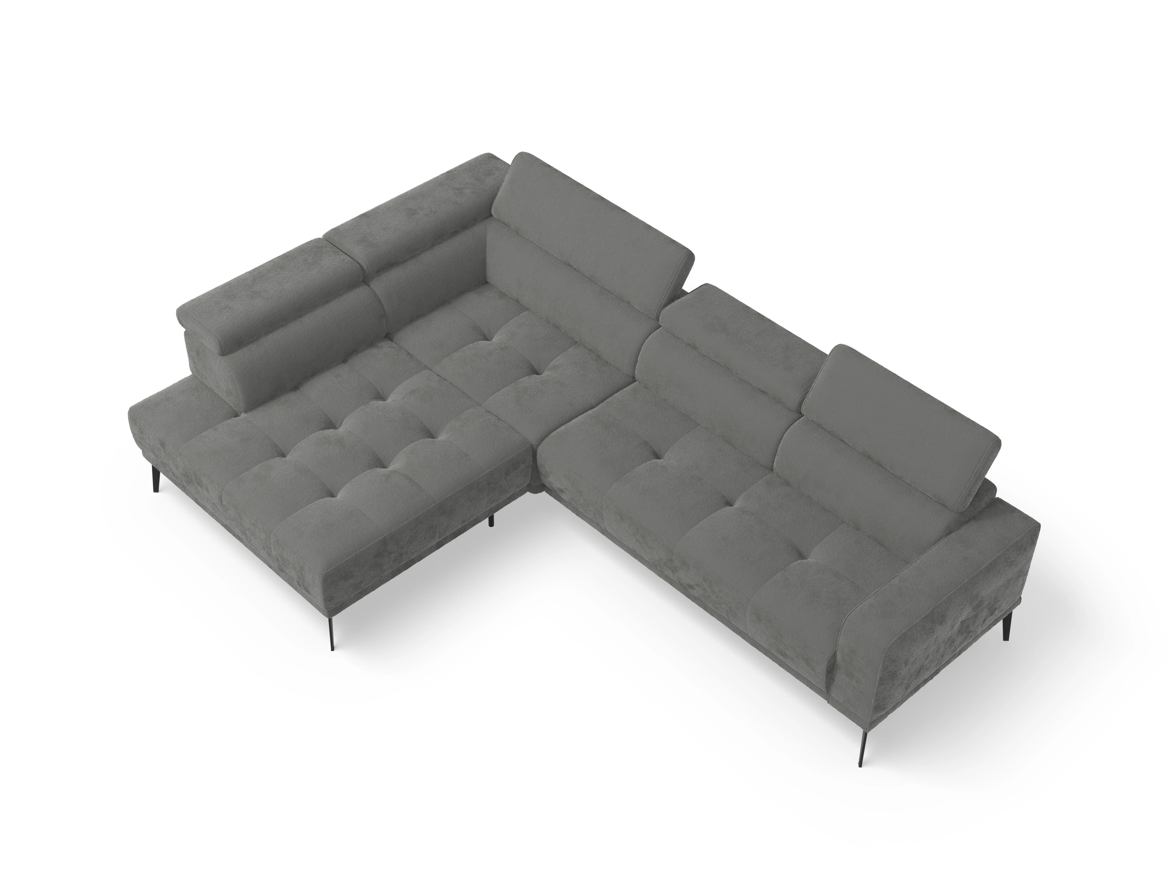 Ansicht des Produktes Marco Ecksofa links Abschluss offen in Stoff Grau