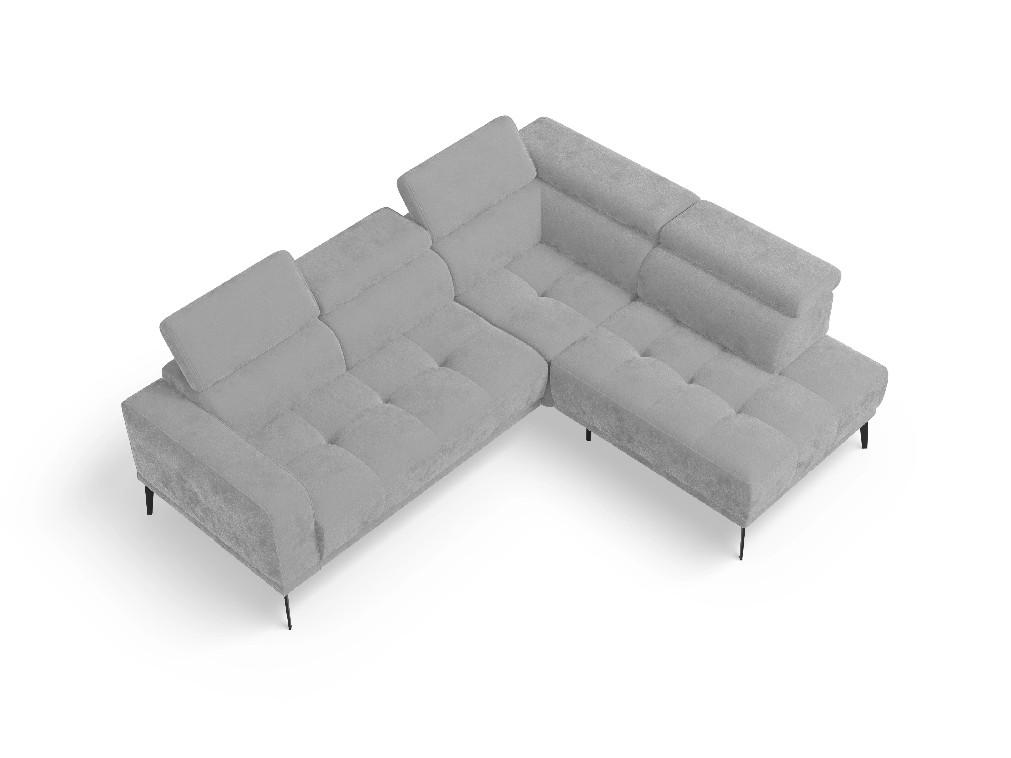 Marco Aho kl Small R Ansicht des Produktes Marco Ecksofa rechts Abschluss offen in Stoff Grau