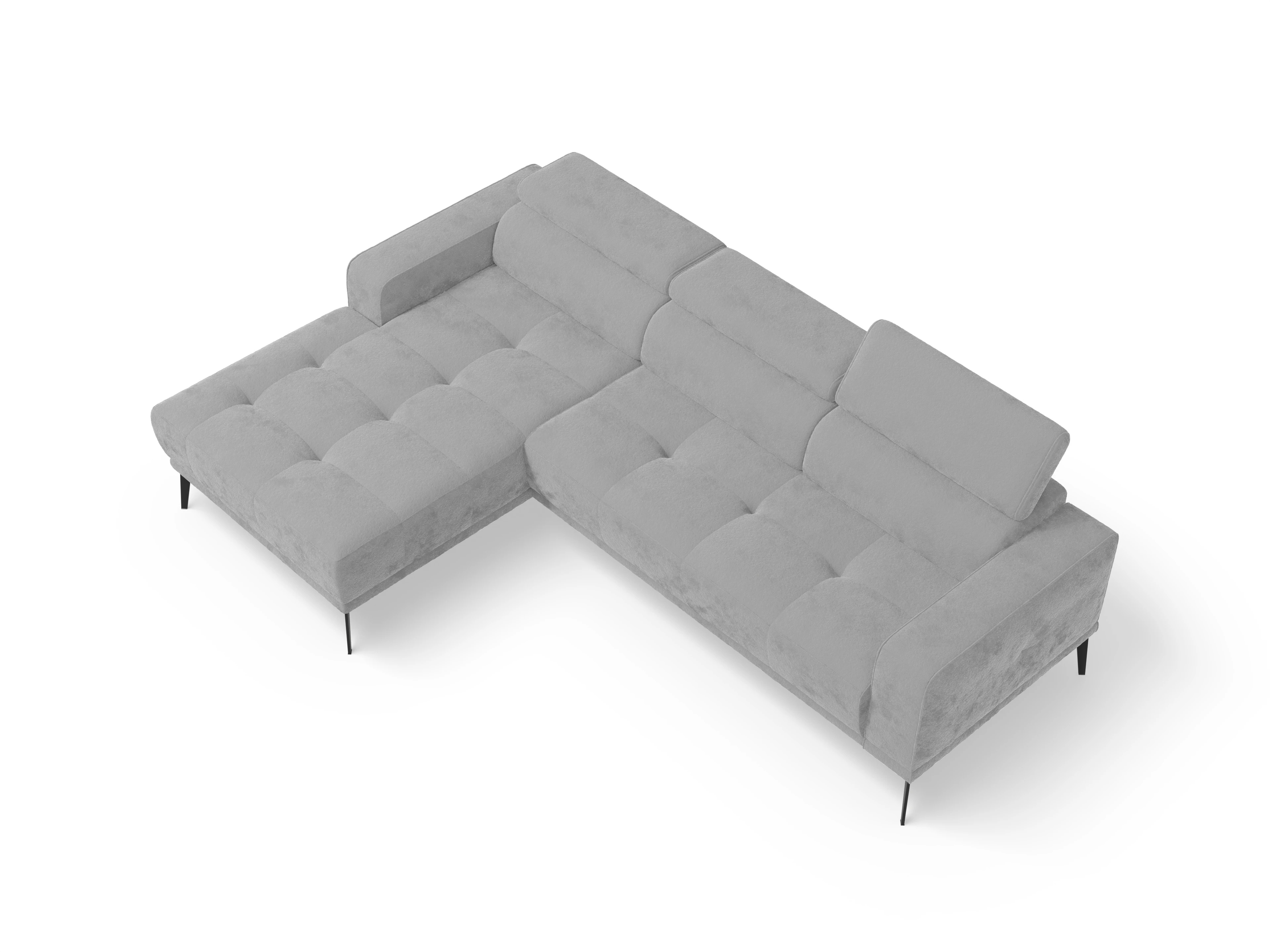 Ansicht des Produktes Marco Ecksofa links Abschluss offen in Stoff Grau