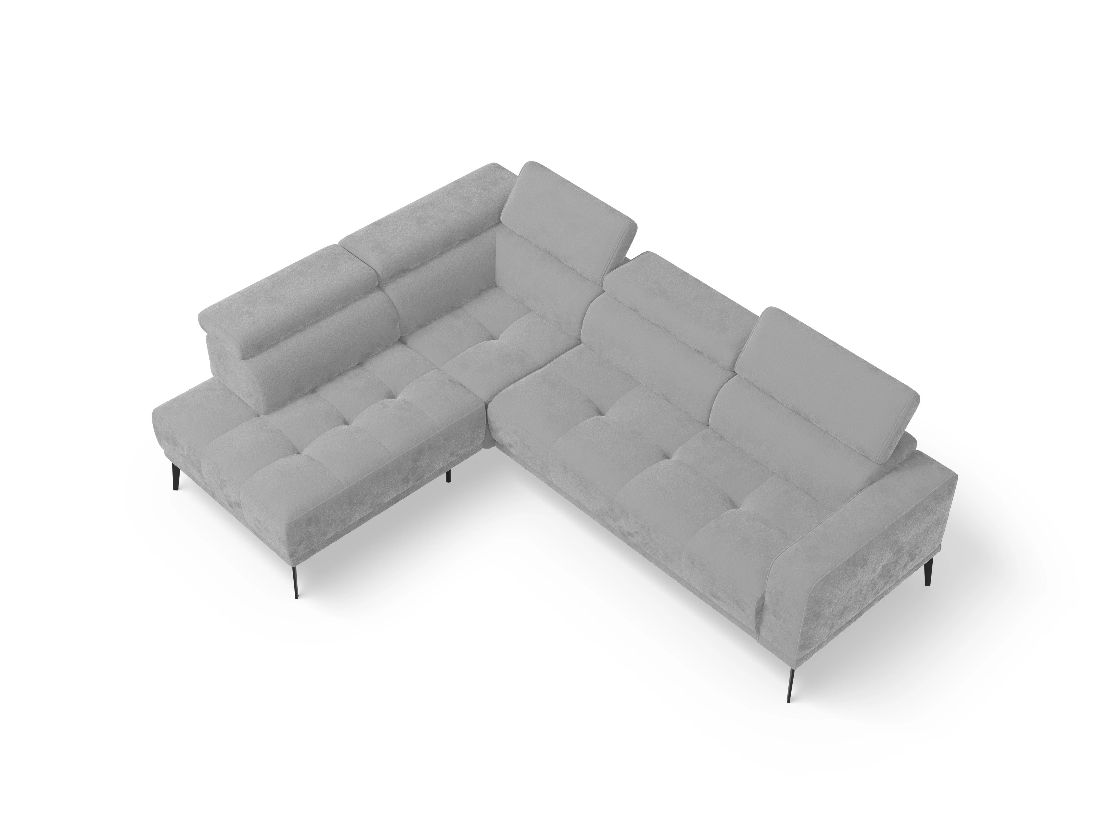 Ansicht des Produktes Marco Ecksofa links Abschluss offen in Stoff Grau