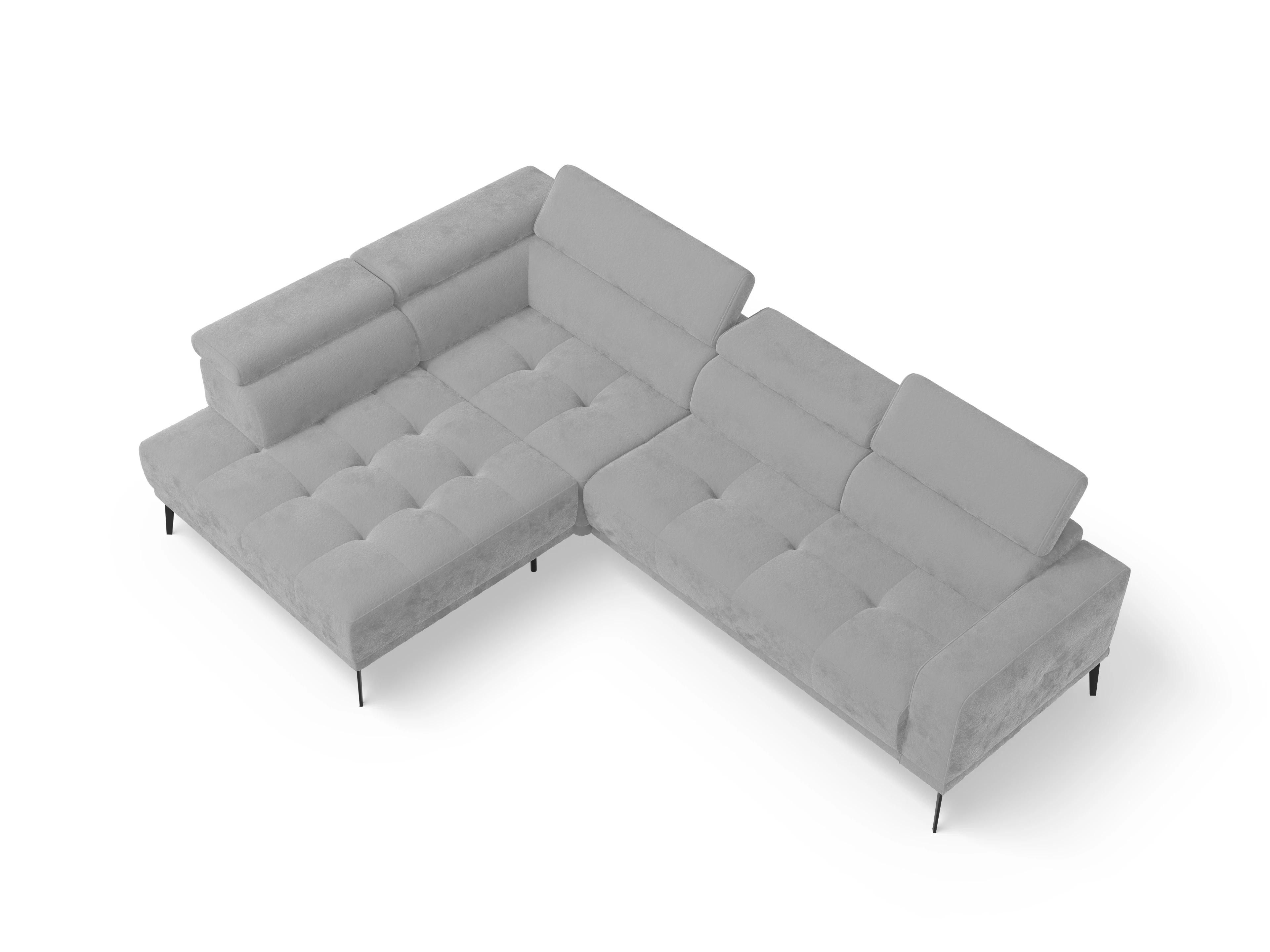 Ansicht des Produktes Marco Ecksofa links Abschluss offen in Stoff Grau