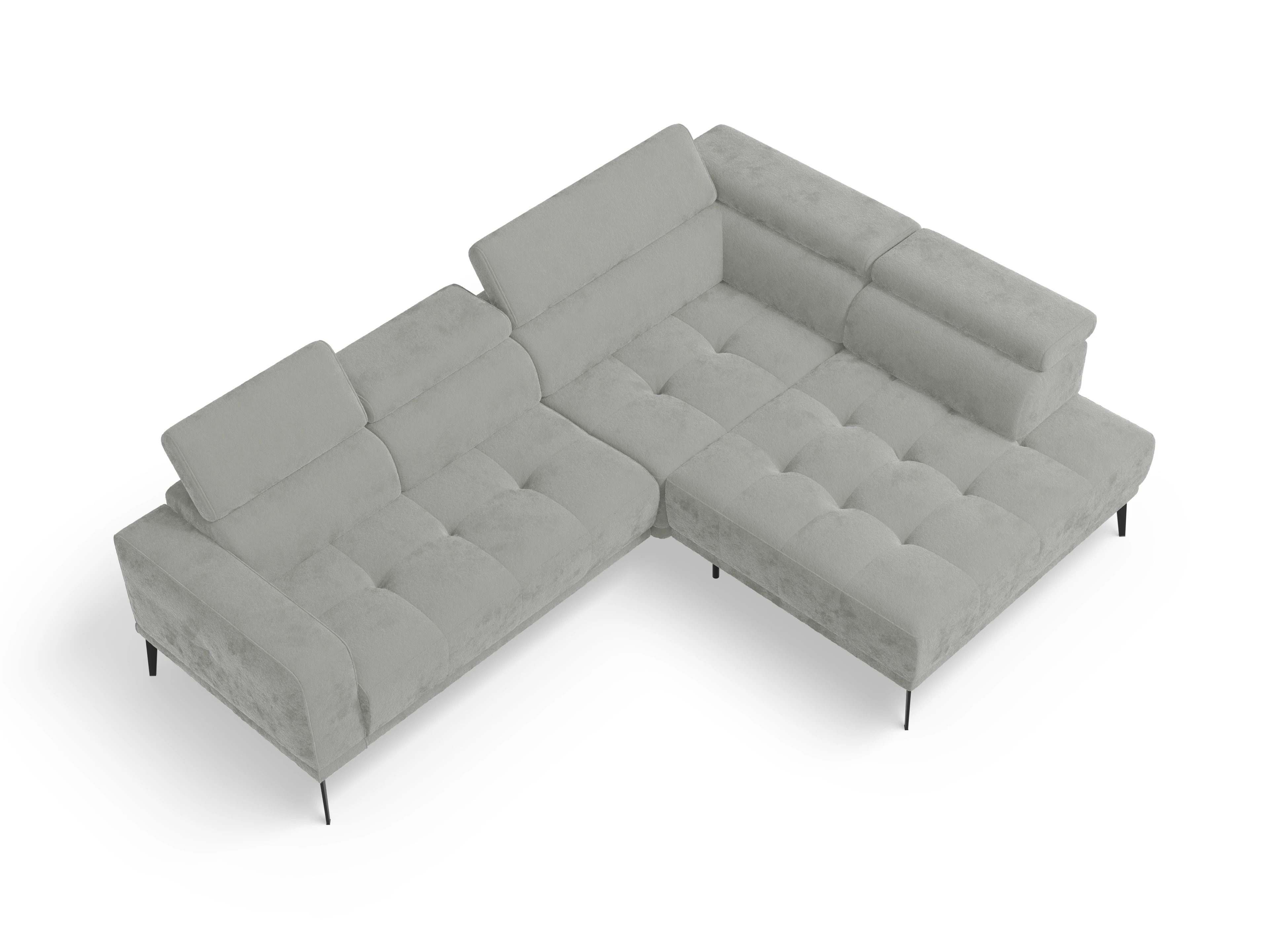 Marco Aho gr Small R Ansicht des Produktes Marco Ecksofa rechts Abschluss offen in Stoff Grau