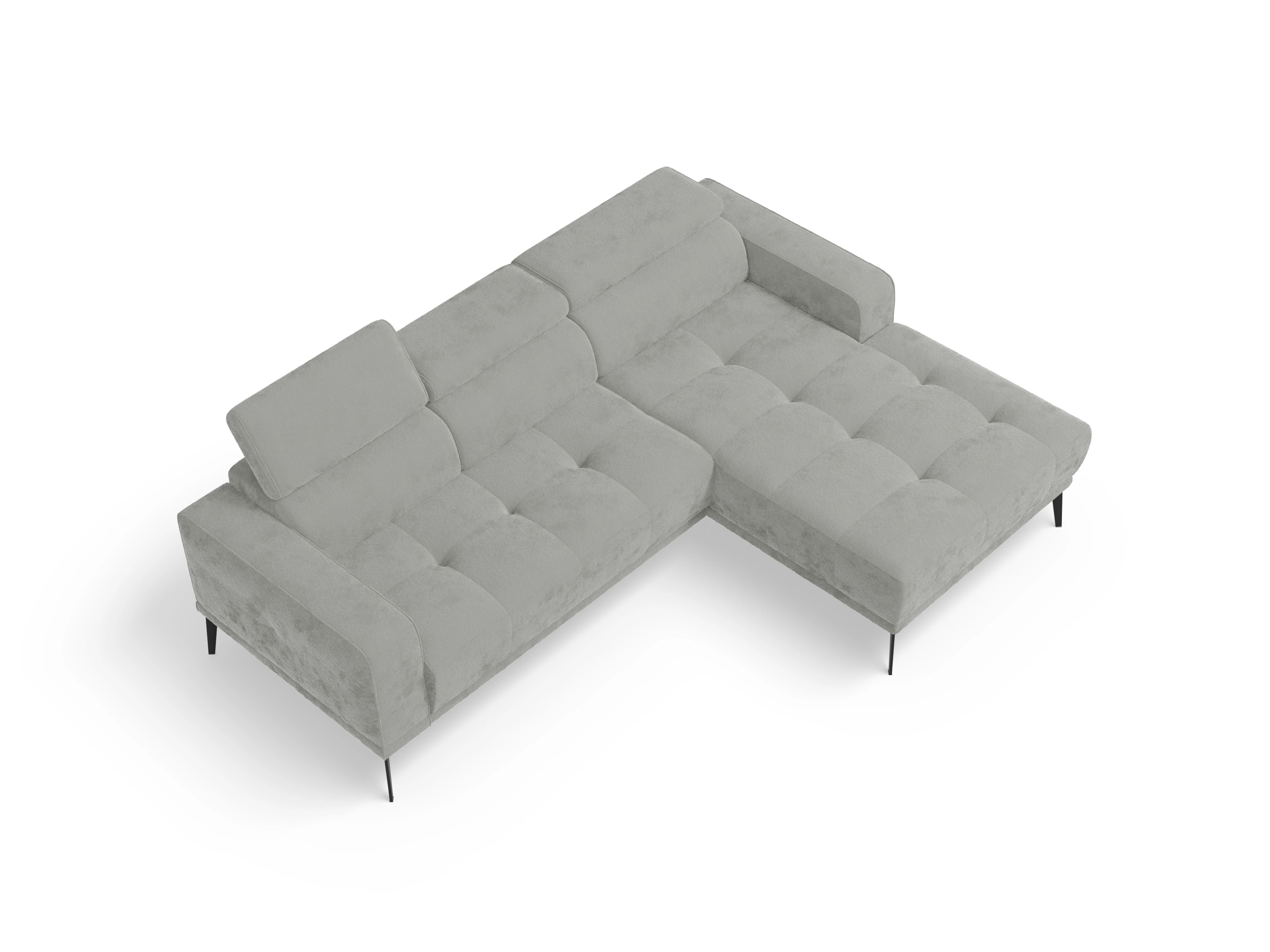 Ansicht des Produktes Marco Ecksofa rechts Abschluss offen in Stoff Grau