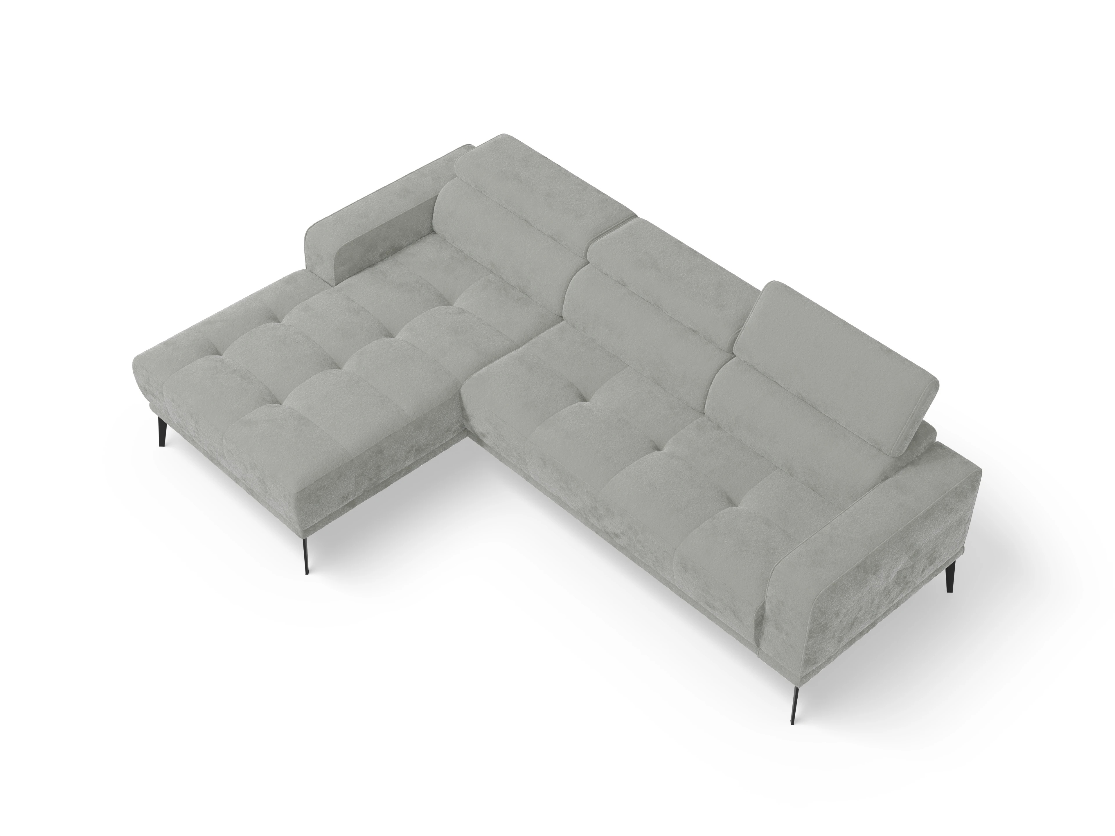 Marco LO Medium L Ansicht des Produktes Marco Ecksofa links Abschluss offen in Stoff Grau