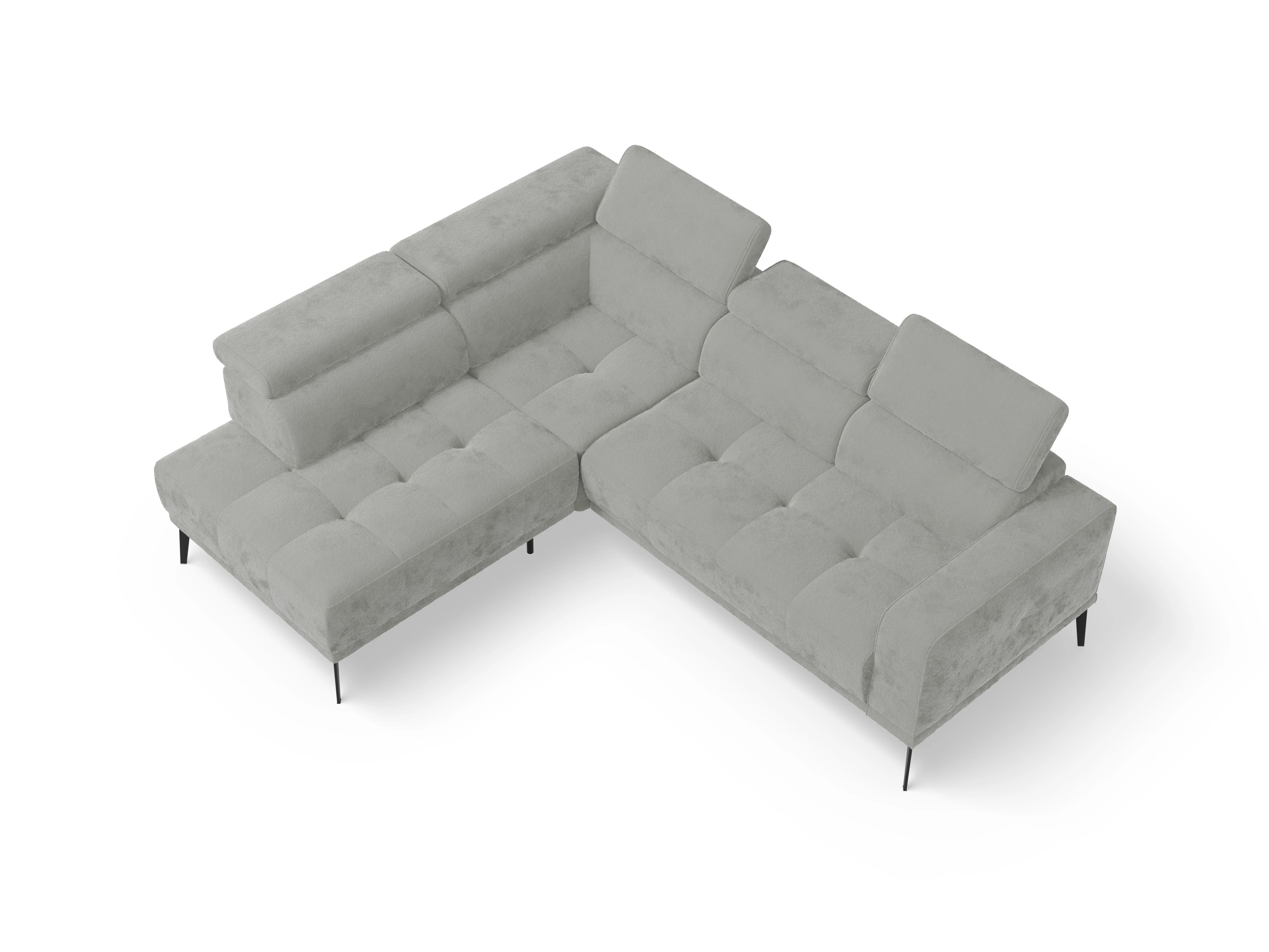Ansicht des Produktes Marco Ecksofa links Abschluss offen in Stoff Grau