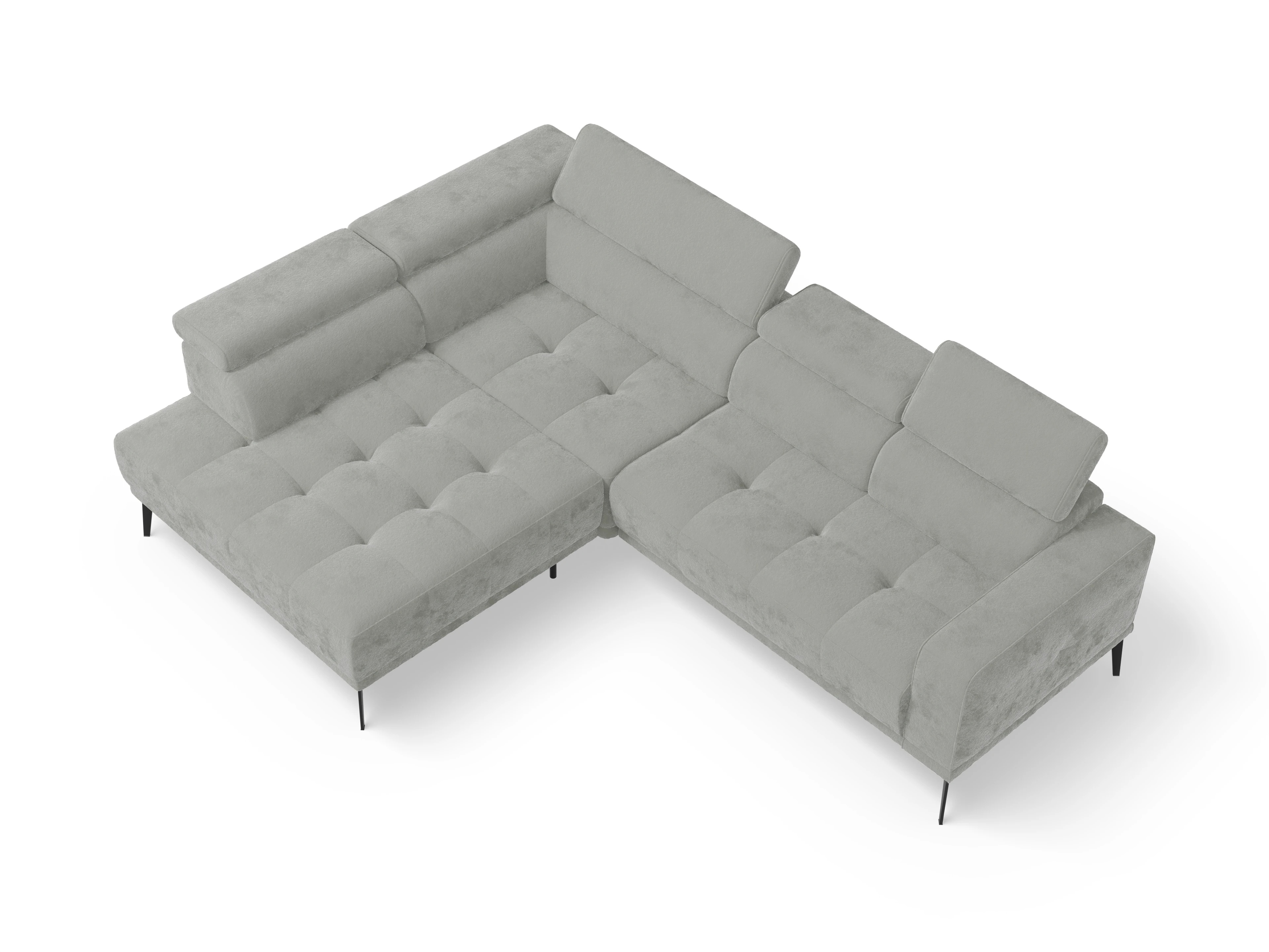 Ansicht des Produktes Marco Ecksofa links Abschluss offen in Stoff Grau