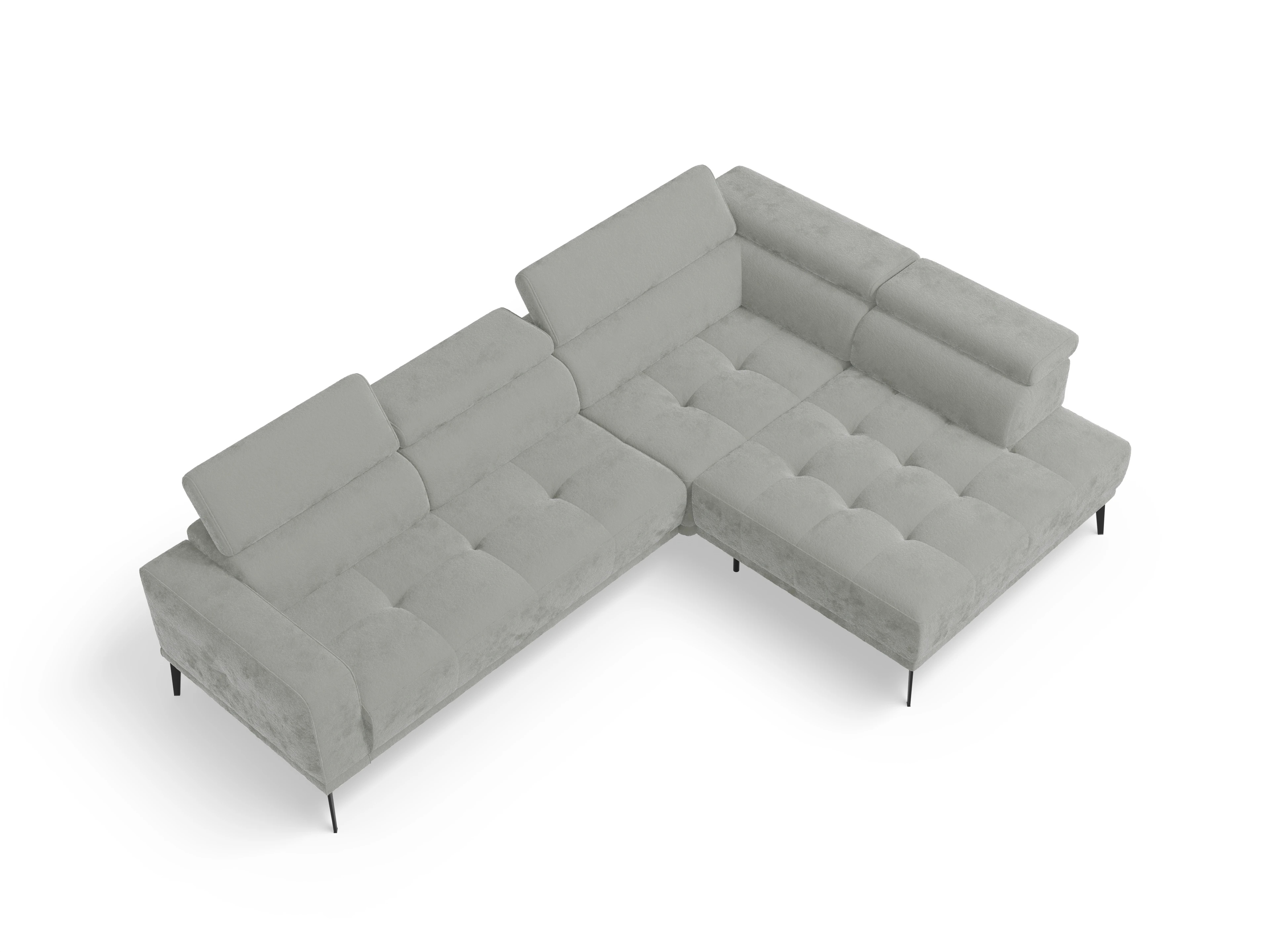 Ansicht des Produktes Marco Ecksofa rechts Abschluss offen in Stoff Grau