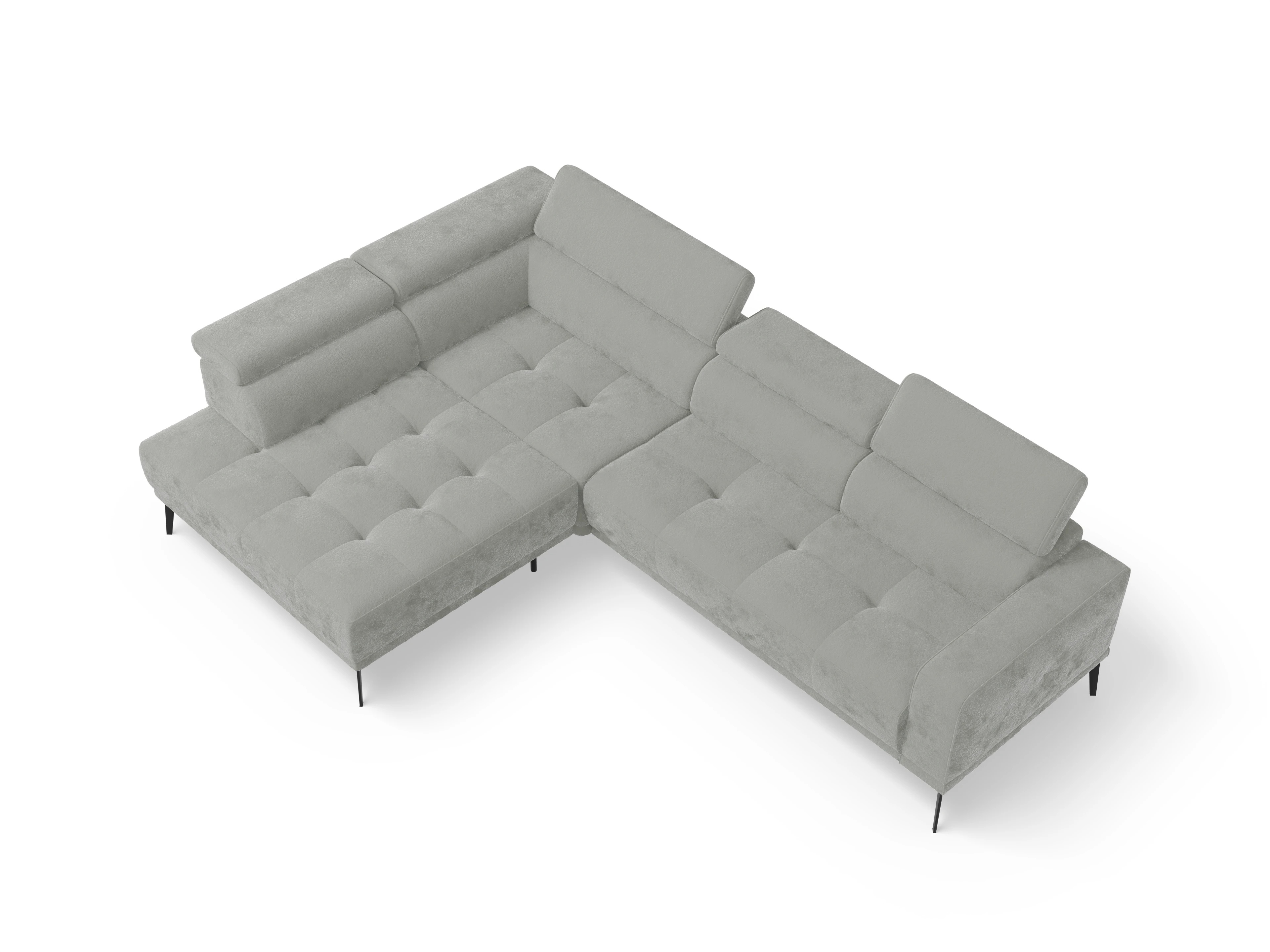 Ansicht des Produktes Marco Ecksofa links Abschluss offen in Stoff Grau