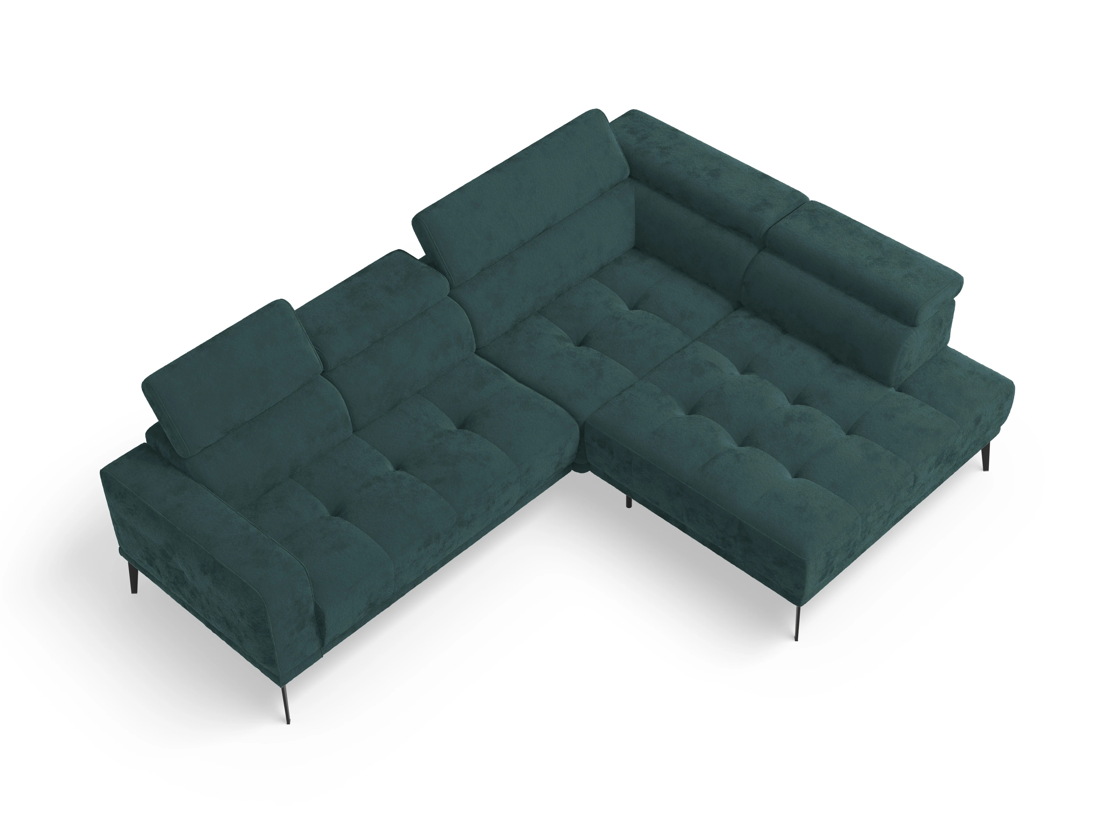 Ansicht des Produktes Marco Ecksofa rechts Abschluss offen in Stoff Blau