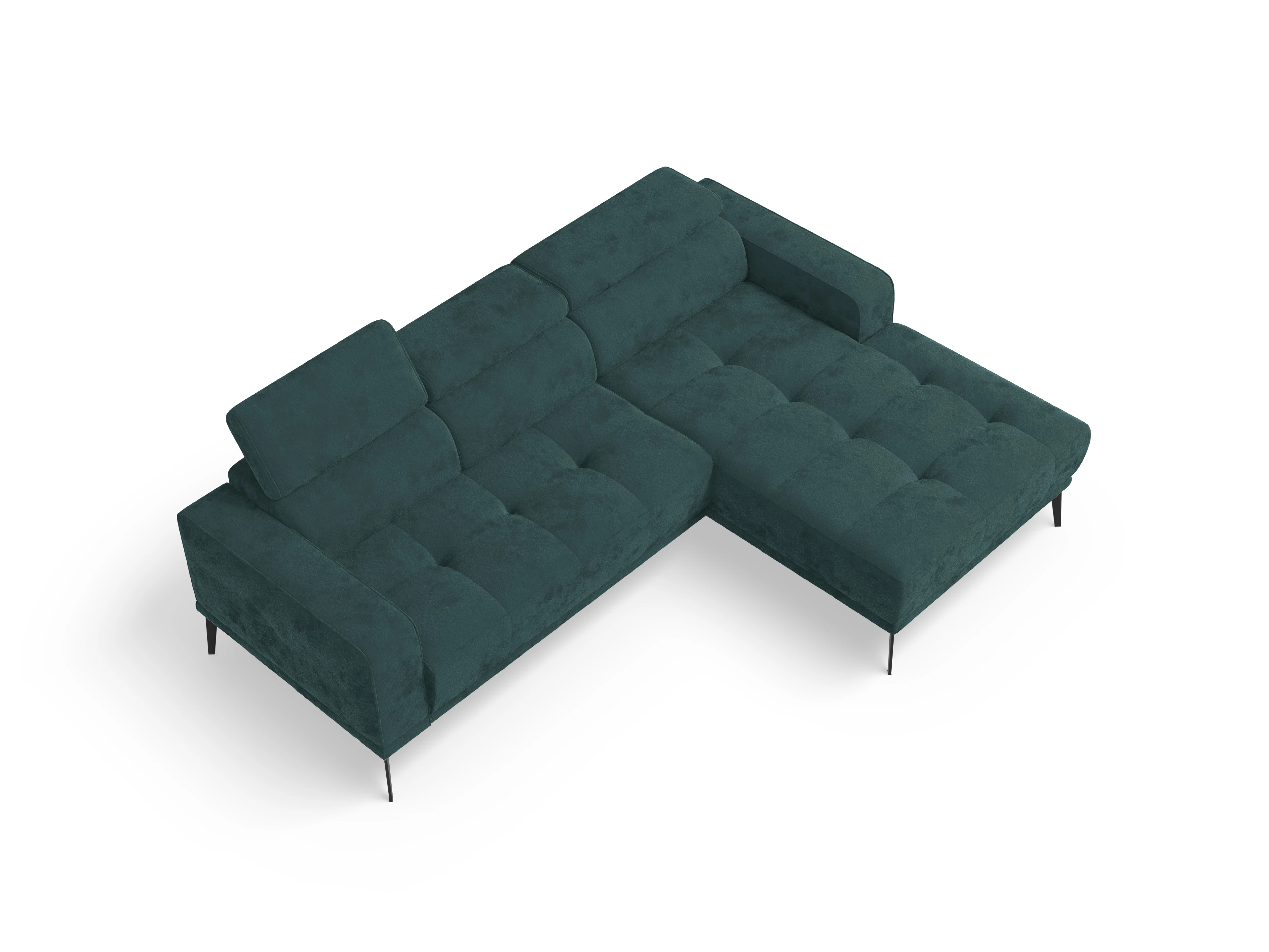 Marco LO Small R Ansicht des Produktes Marco Ecksofa rechts Abschluss offen in Stoff Blau