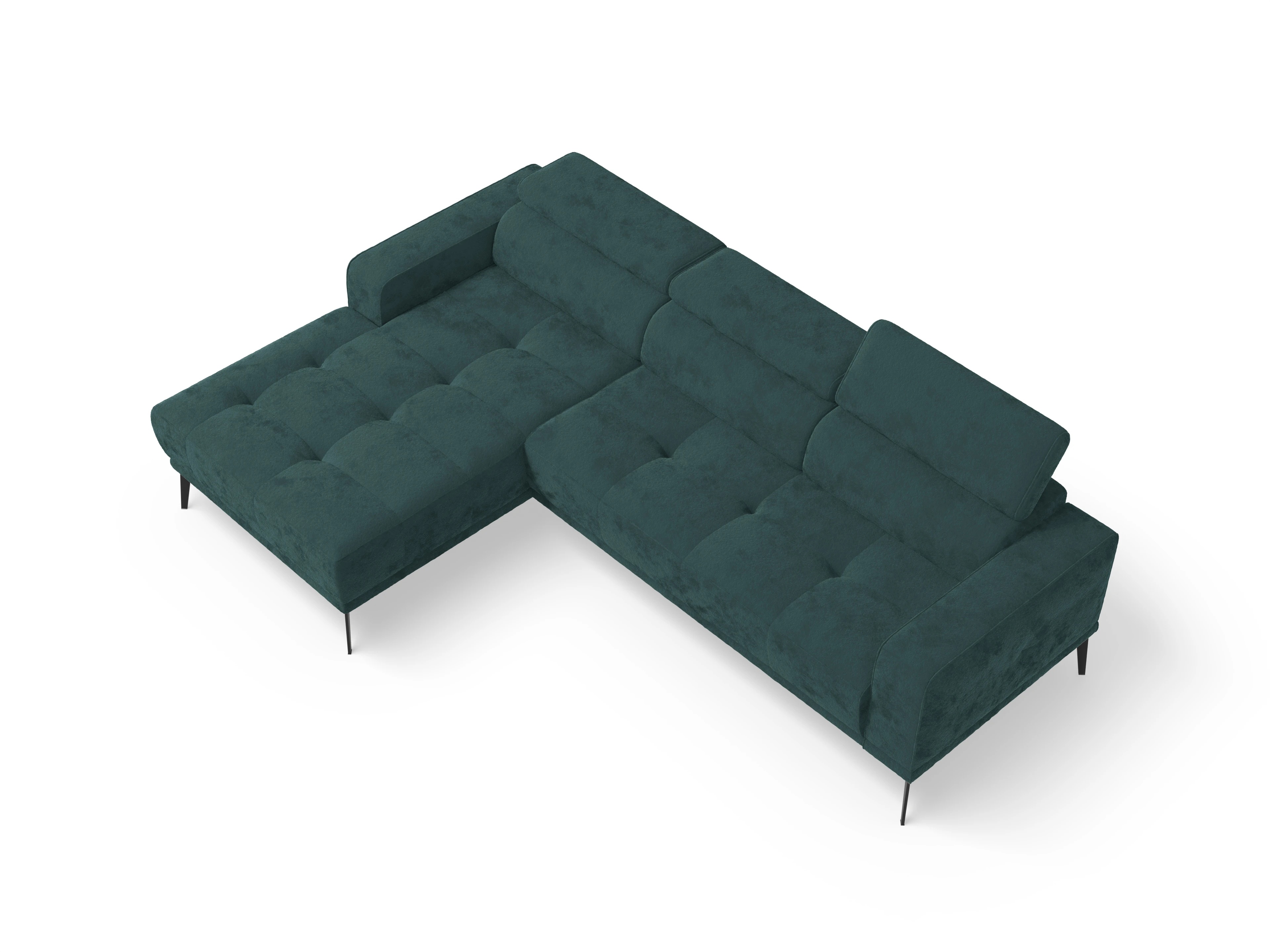 Ansicht des Produktes Marco Ecksofa links Abschluss offen in Stoff Blau