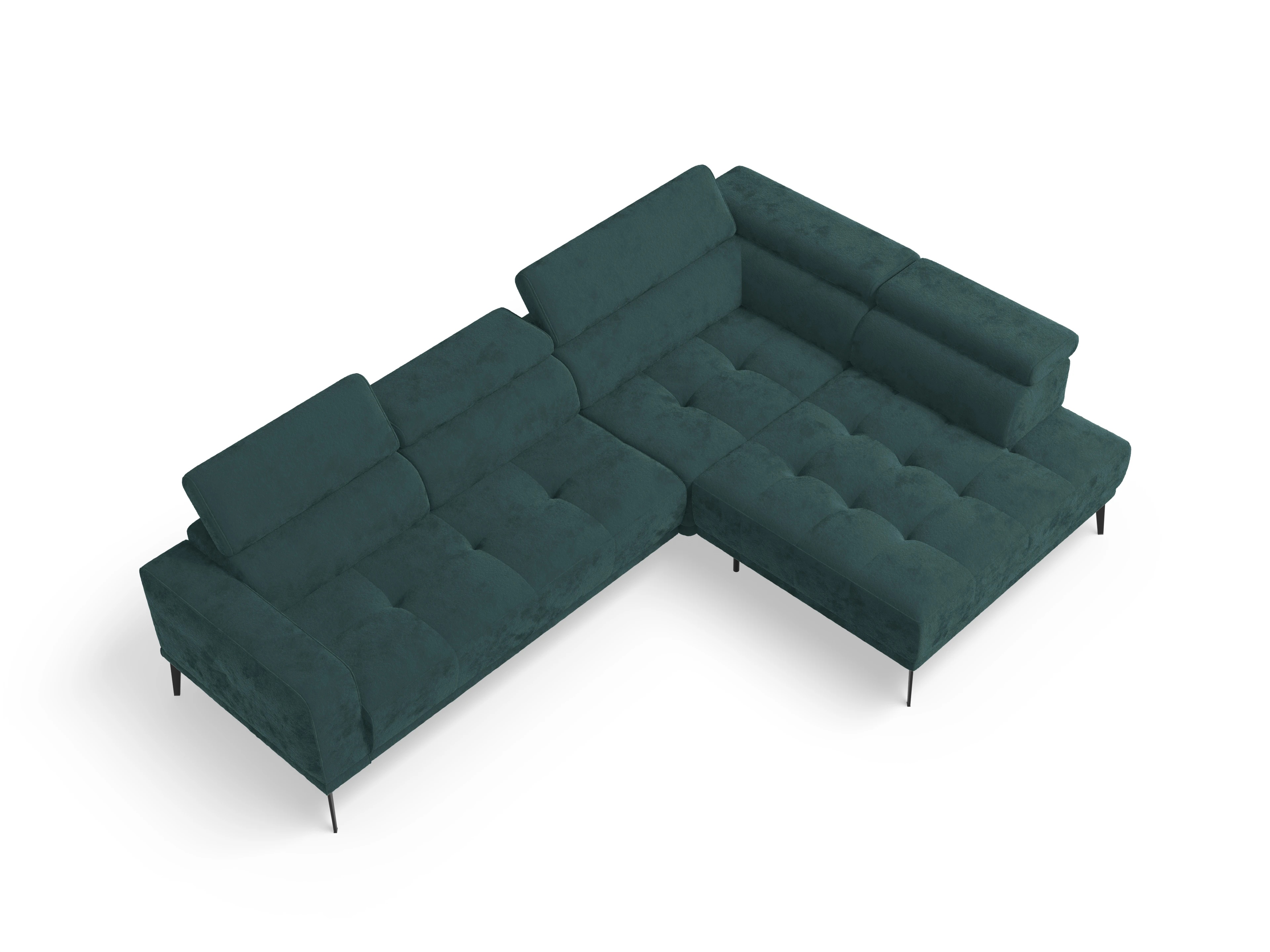 Ansicht des Produktes Marco Ecksofa rechts Abschluss offen in Stoff Blau