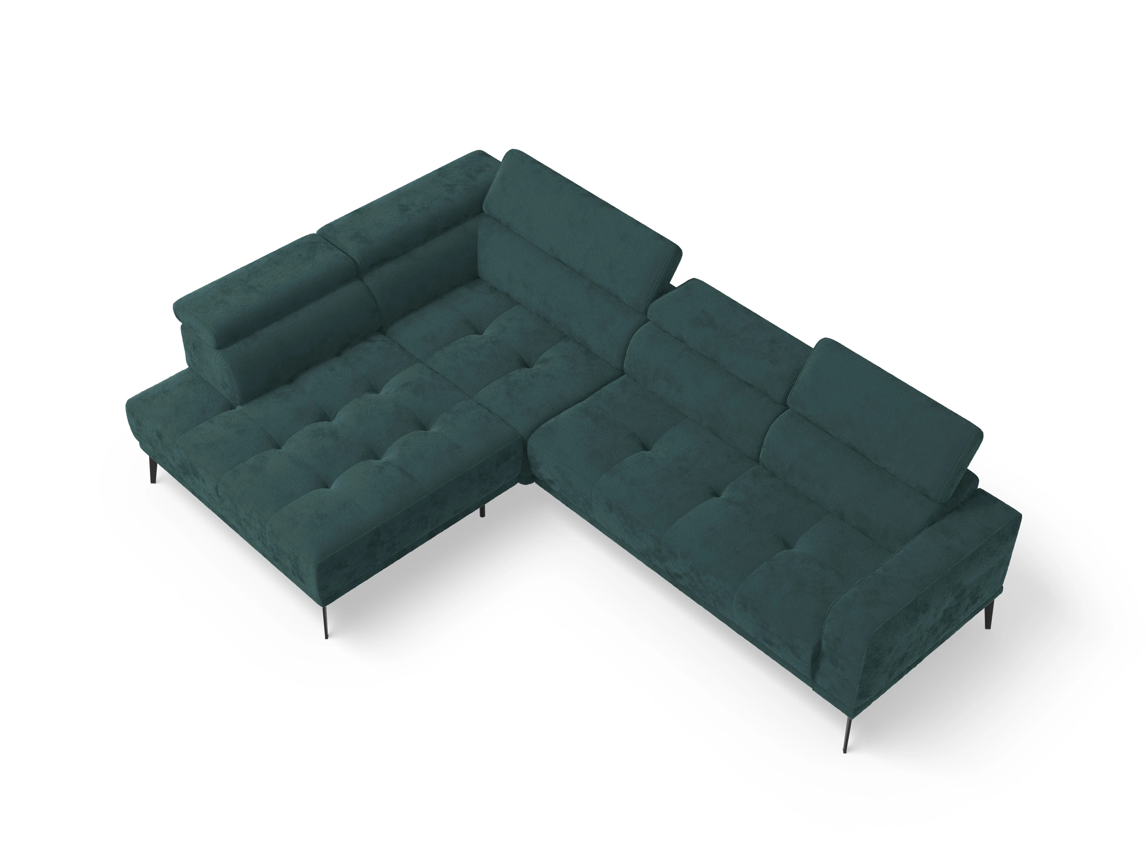 Ansicht des Produktes Marco Ecksofa links Abschluss offen in Stoff Blau