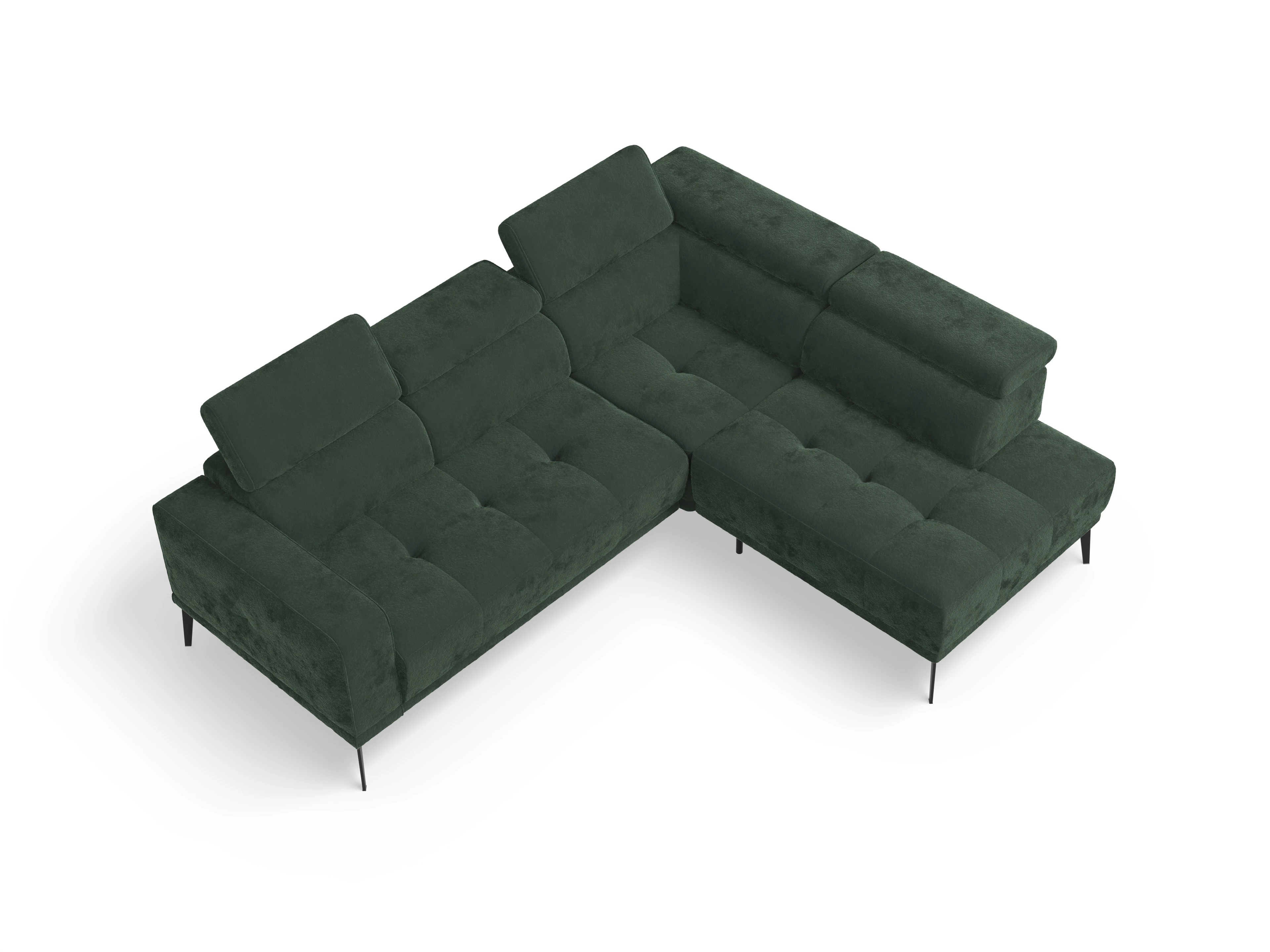 Marco Aho kl Small R Ansicht des Produktes Marco Ecksofa rechts Abschluss offen in Stoff Grün
