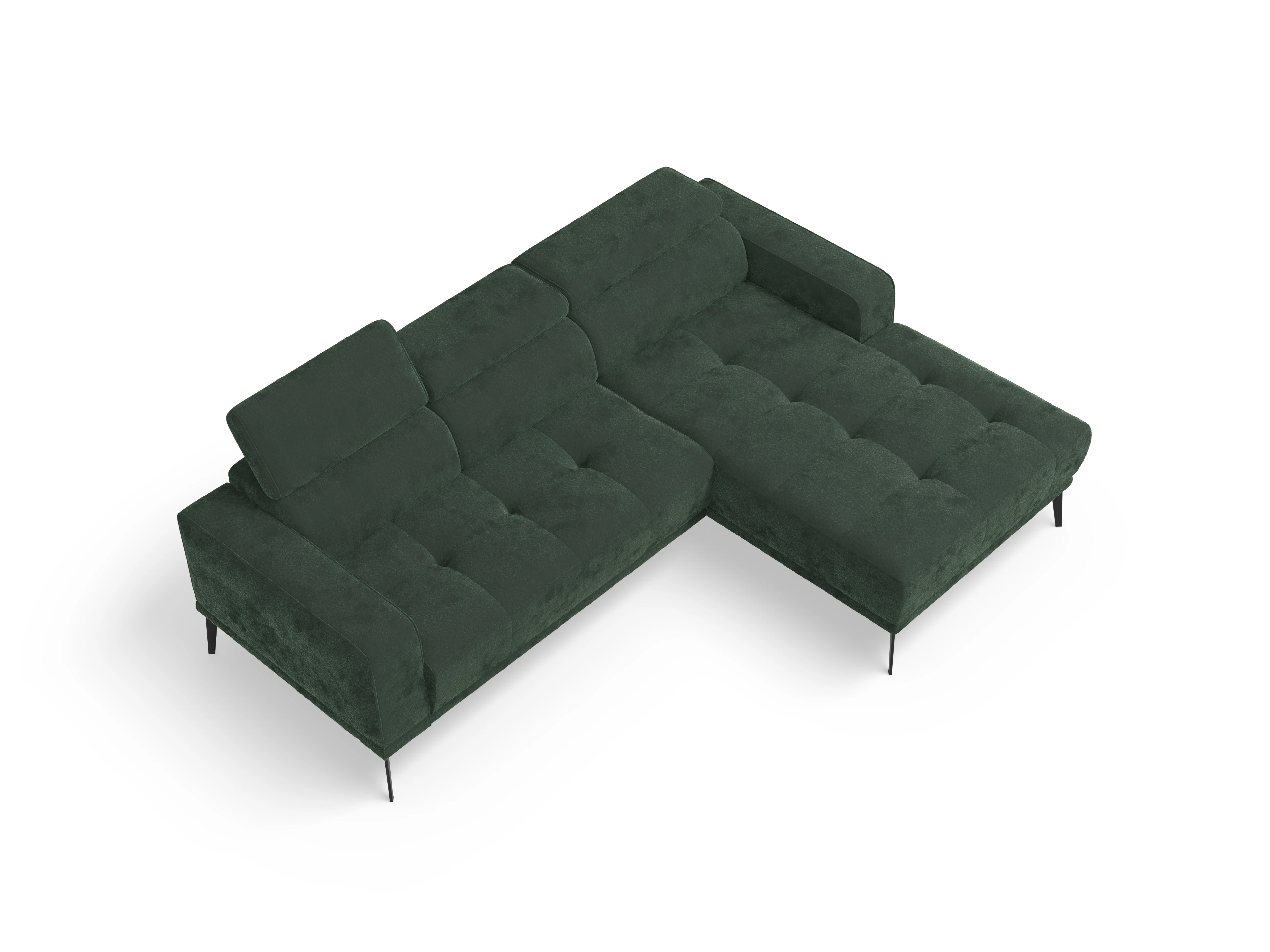 Marco LO Small R Ansicht des Produktes Marco Ecksofa rechts Abschluss offen in Stoff Grün