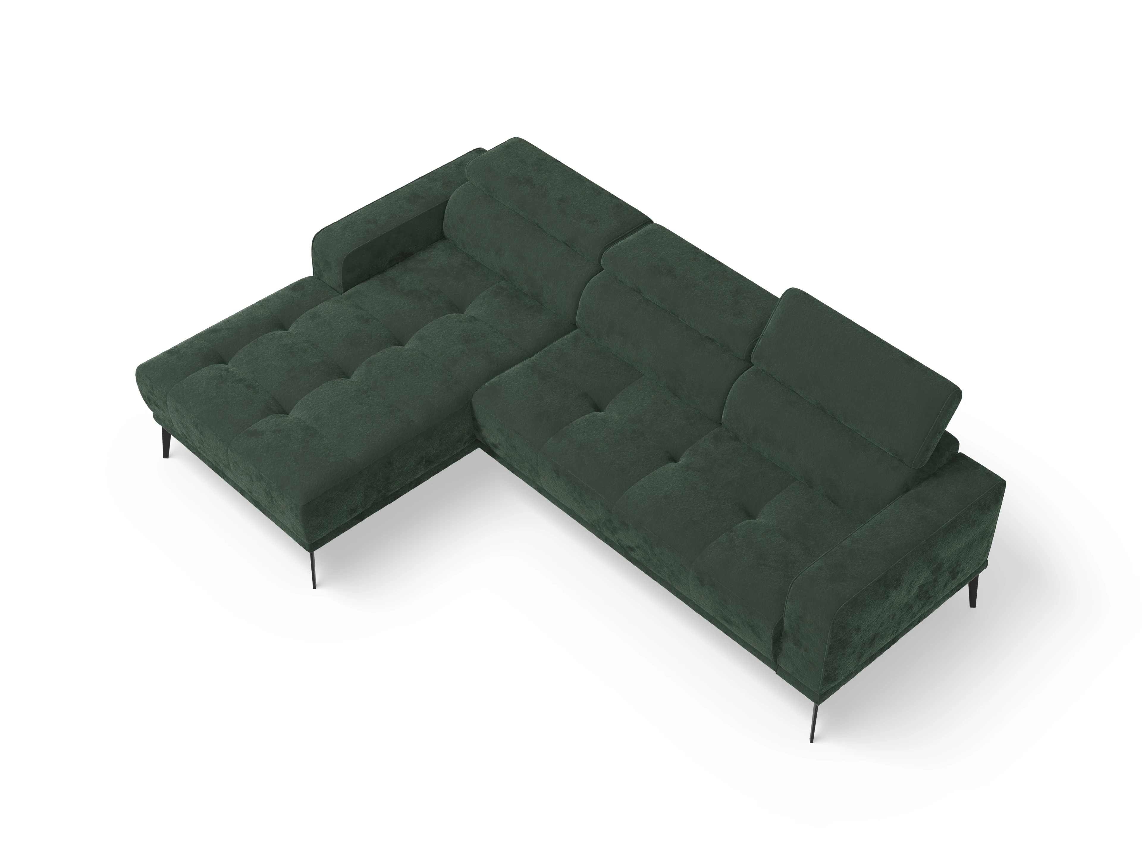 Ansicht des Produktes Marco Ecksofa links Abschluss offen in Stoff Grün