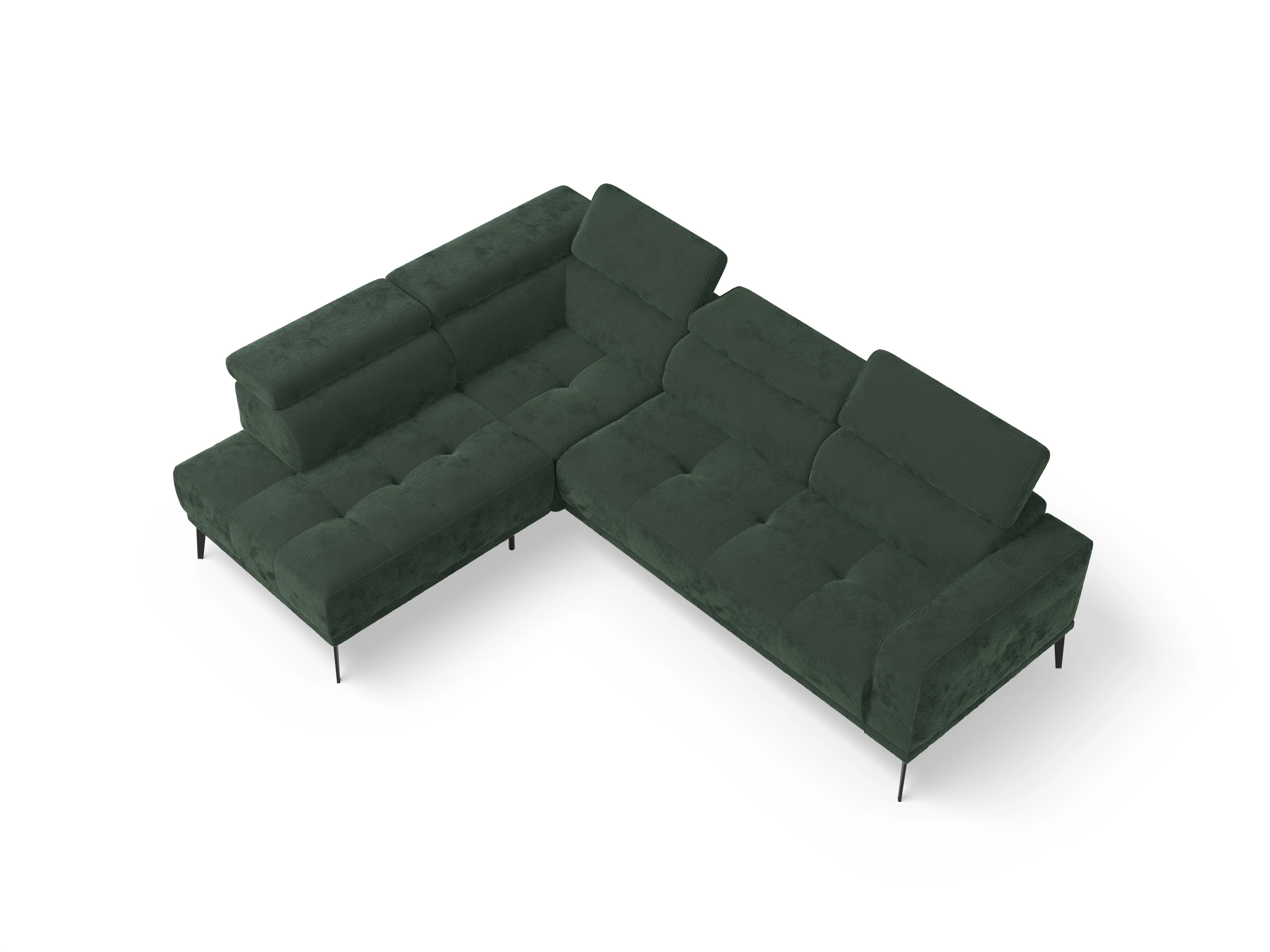 Ansicht des Produktes Marco Ecksofa links Abschluss offen in Stoff Grün