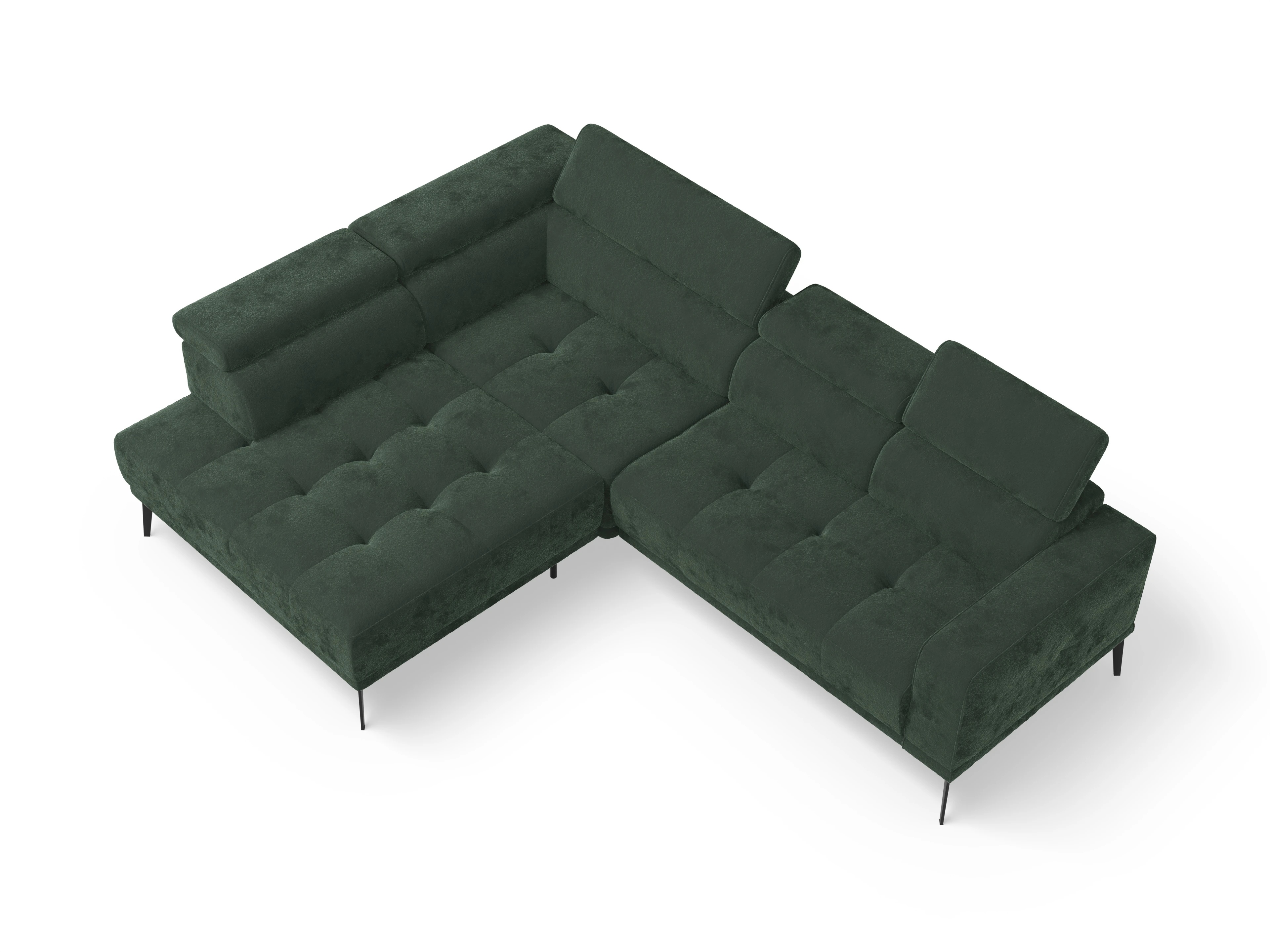 Ansicht des Produktes Marco Ecksofa links Abschluss offen in Stoff Grün