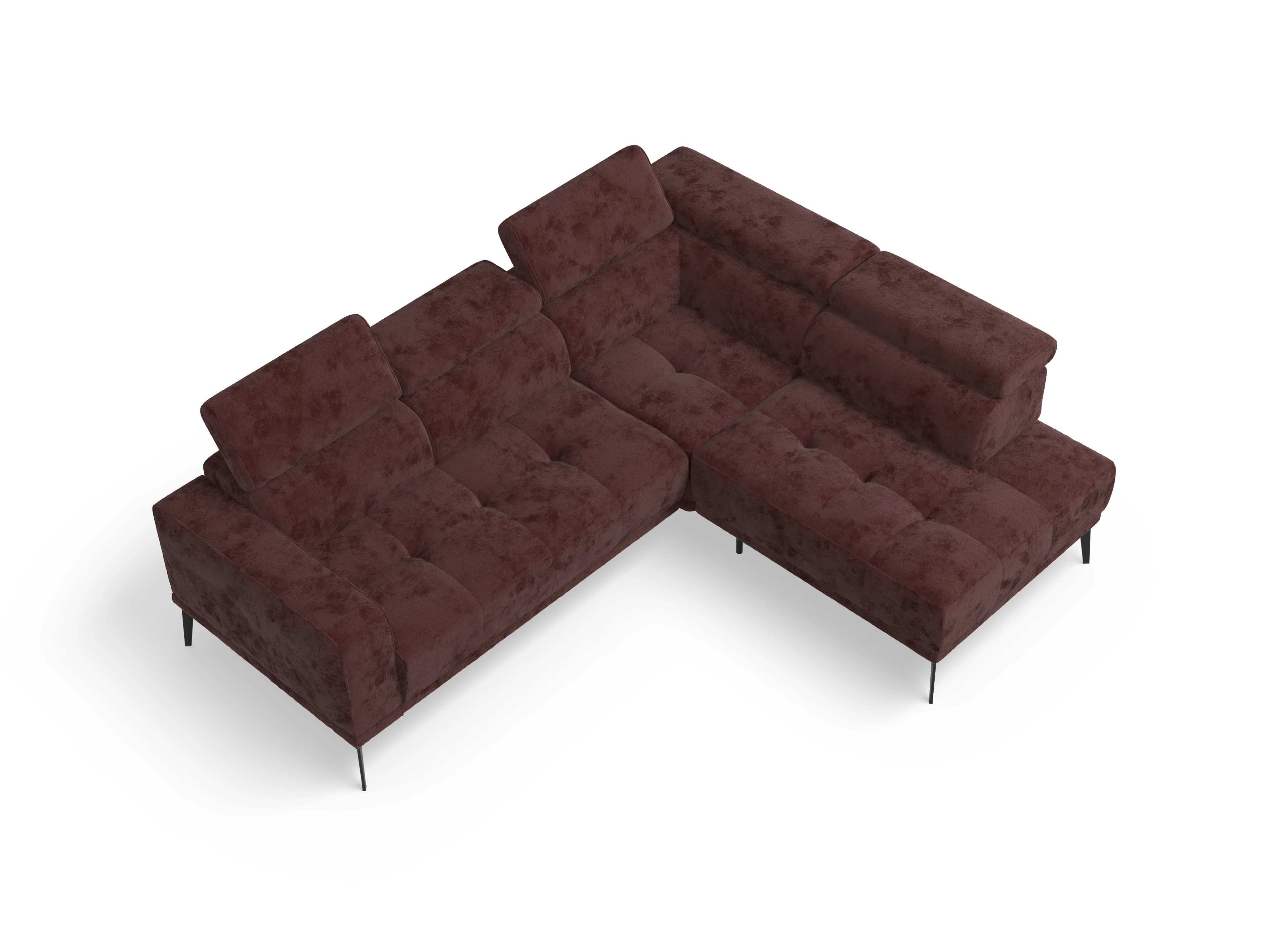 Ansicht des Produktes Marco Ecksofa rechts Abschluss offen in Stoff Rot