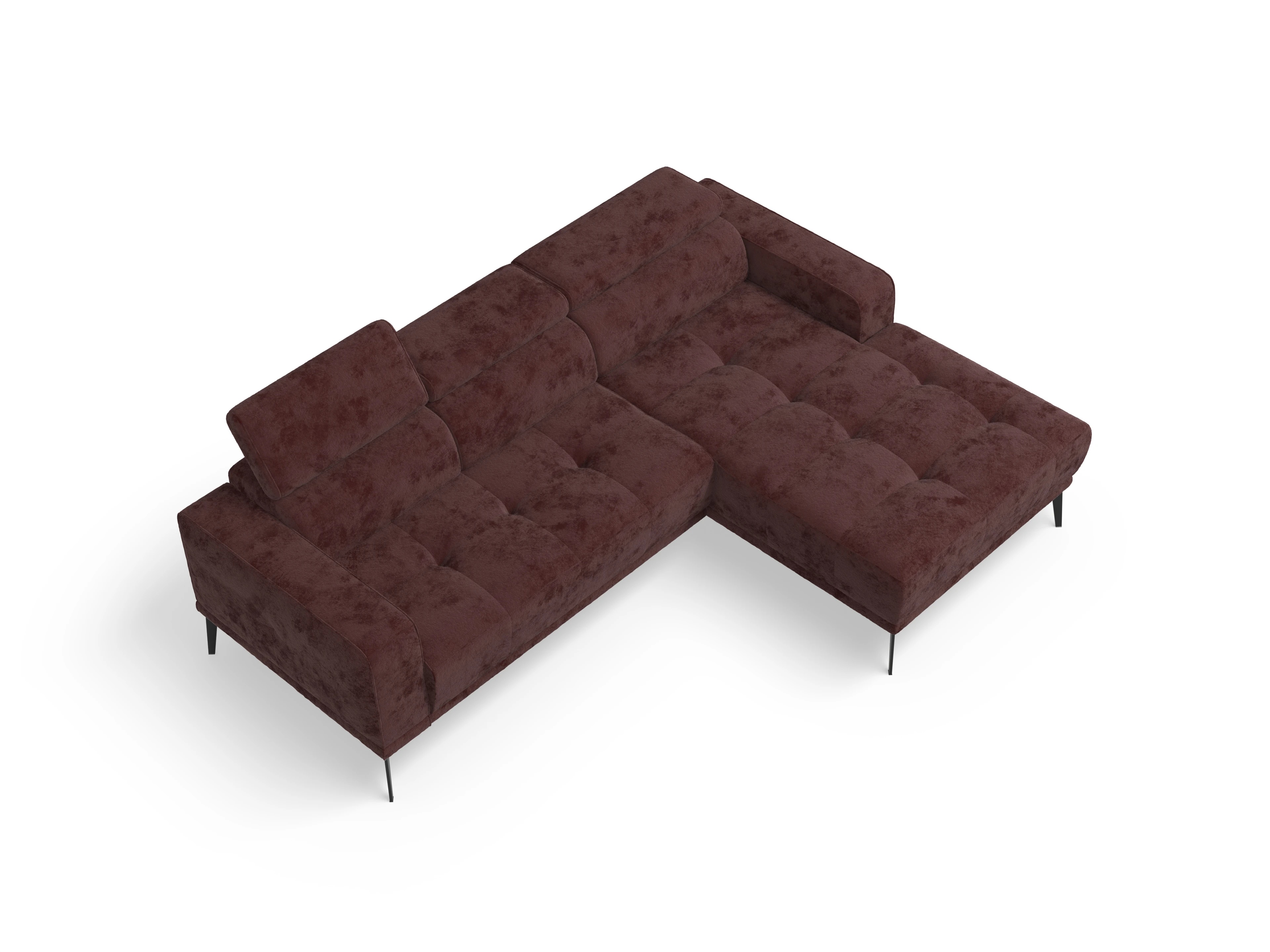 Ansicht des Produktes Marco Ecksofa rechts Abschluss offen in Stoff Rot
