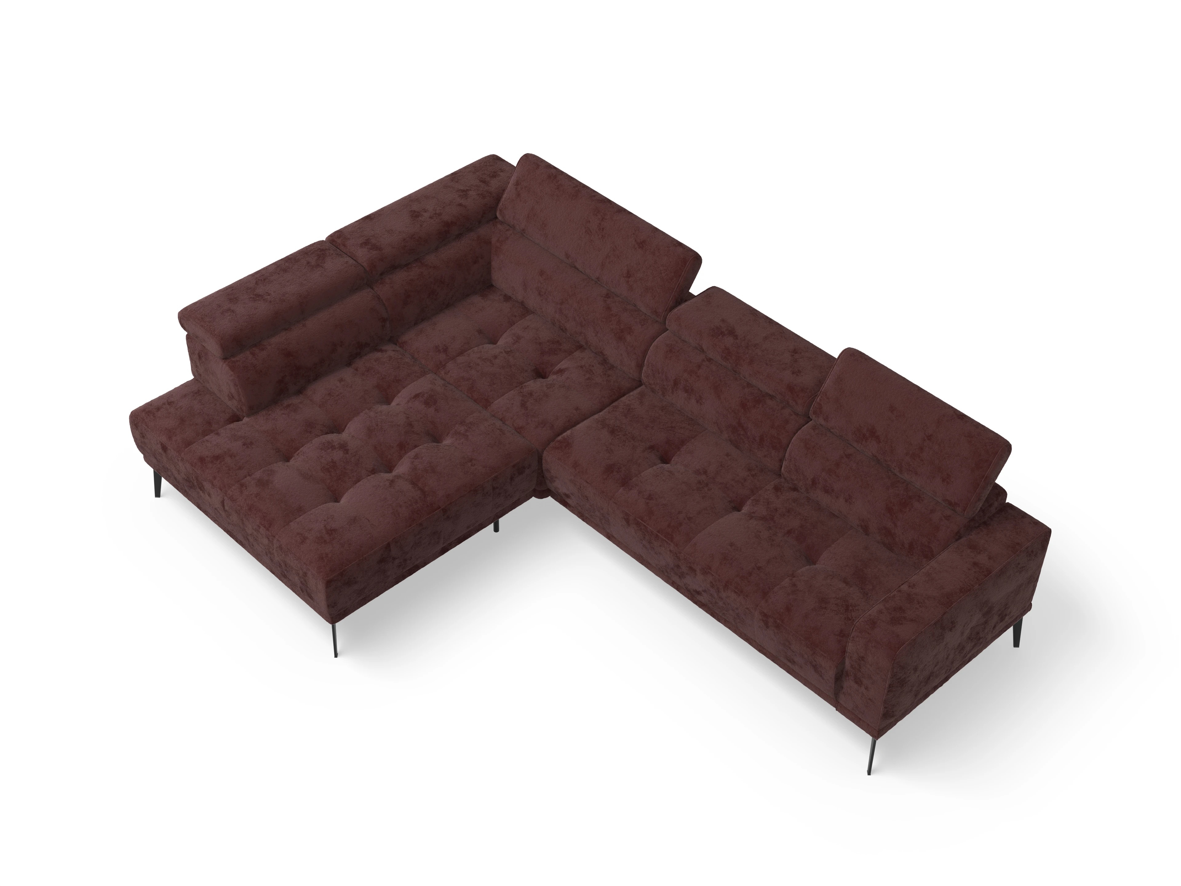 Ansicht des Produktes Marco Ecksofa links Abschluss offen in Stoff Rot