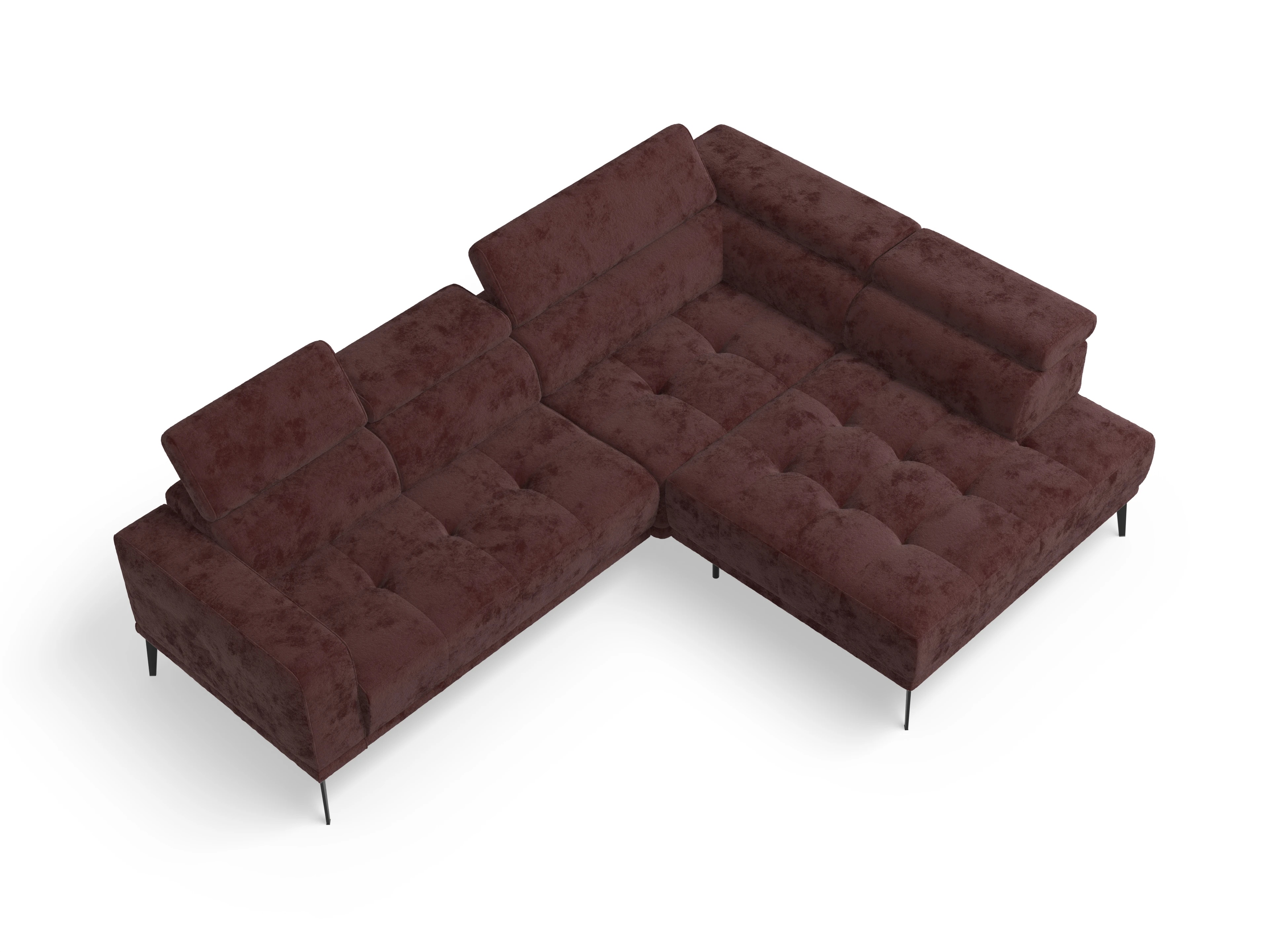 Ansicht des Produktes Marco Ecksofa rechts Abschluss offen in Stoff Rot