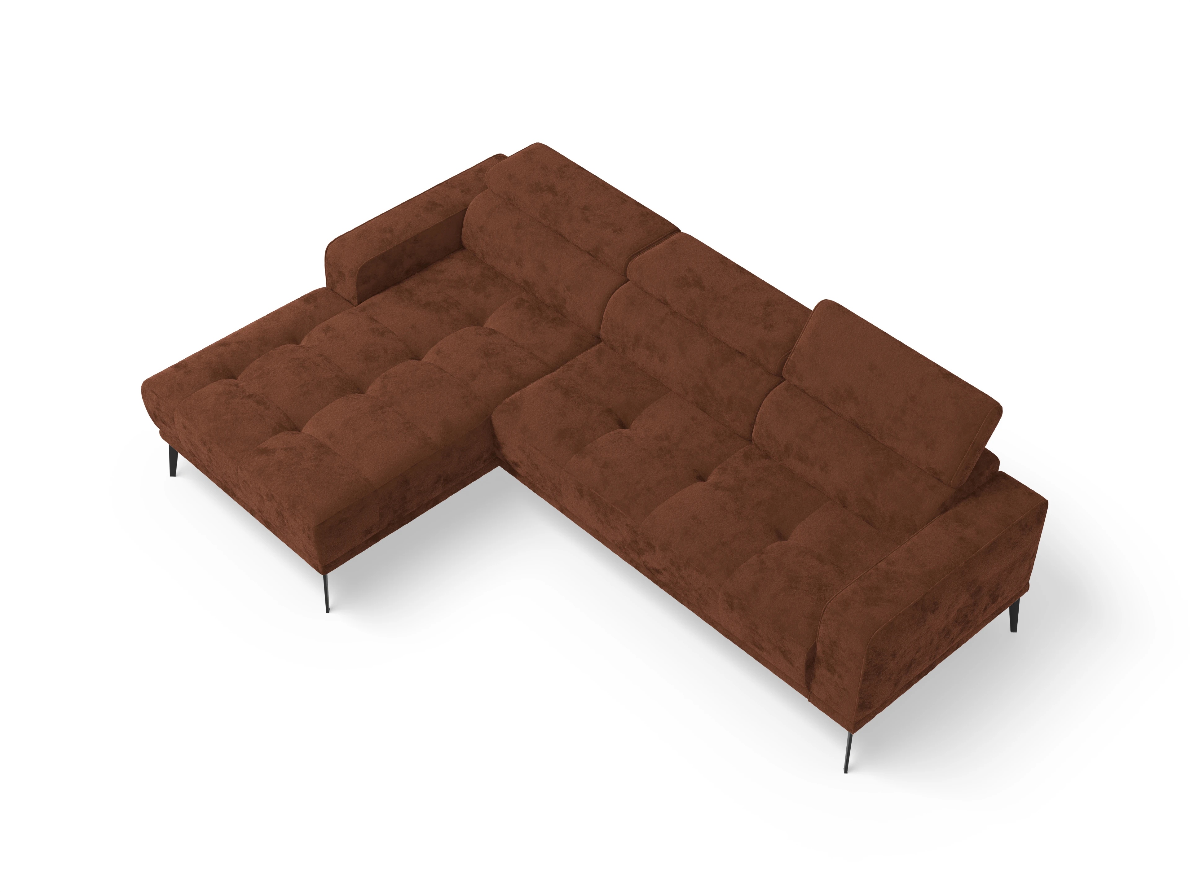 Ansicht des Produktes Marco Ecksofa links Abschluss offen in Stoff Rot