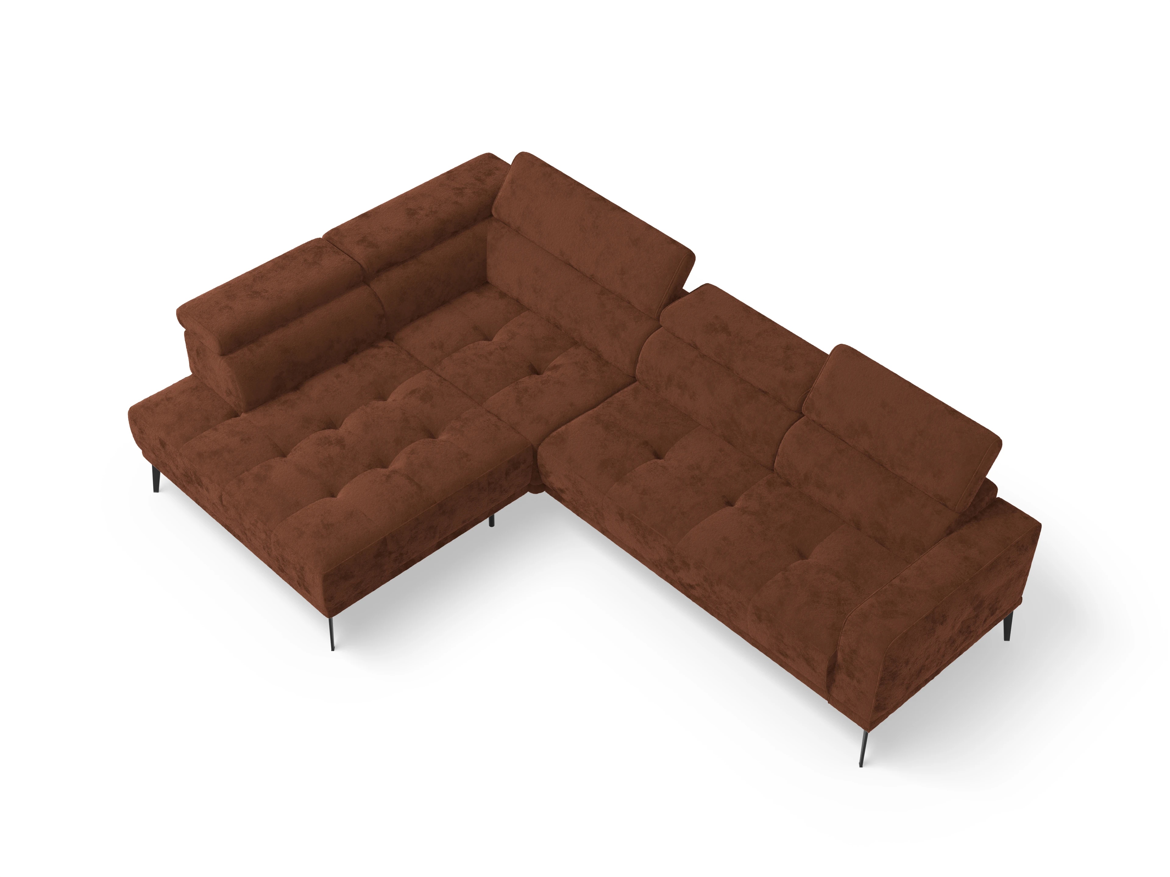 Ansicht des Produktes Marco Ecksofa links Abschluss offen in Stoff Rot
