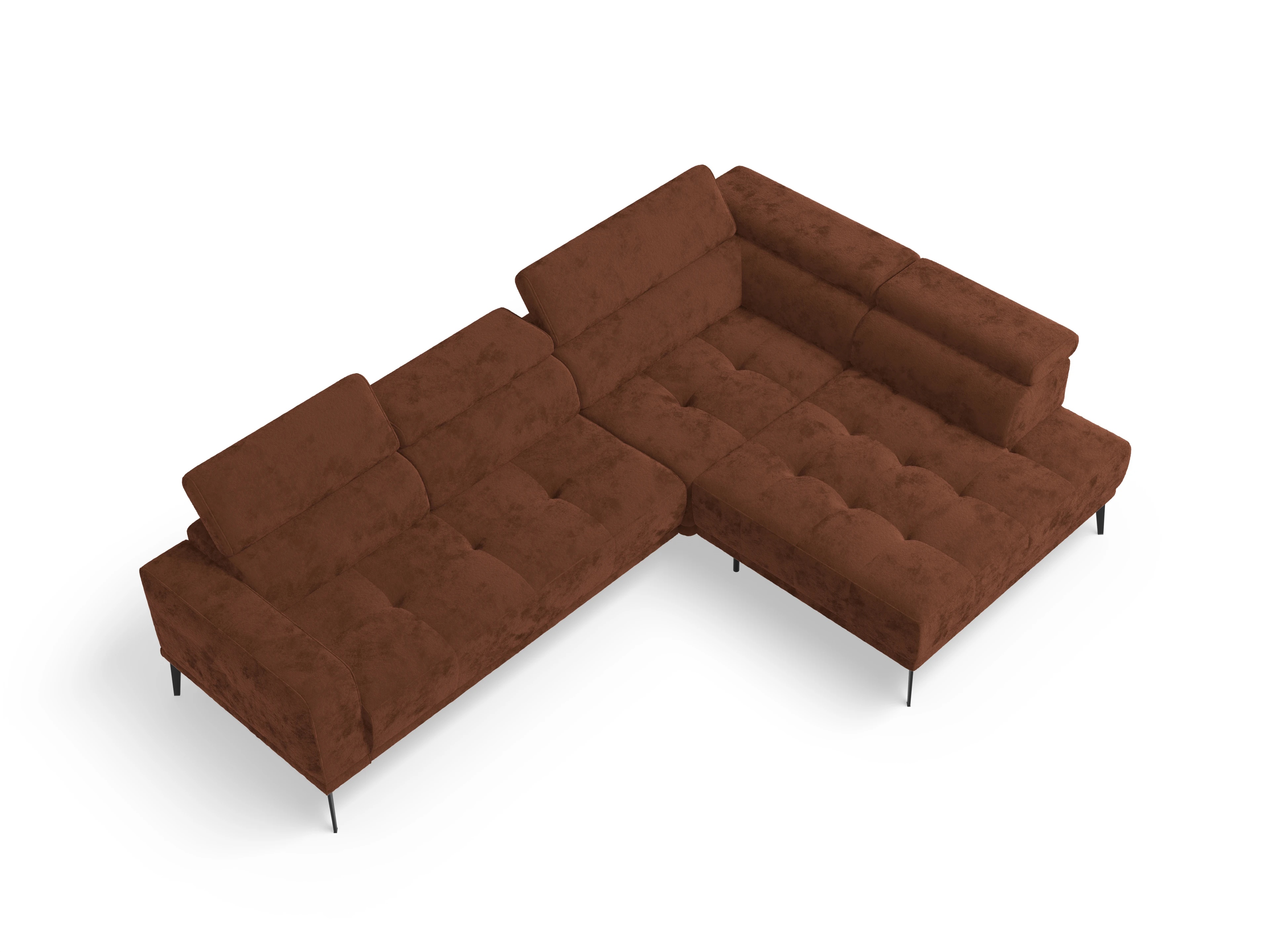 Marco Aho gr Medium R (mit Funktionen) Ansicht des Produktes Marco Ecksofa rechts Abschluss offen in Stoff Rot