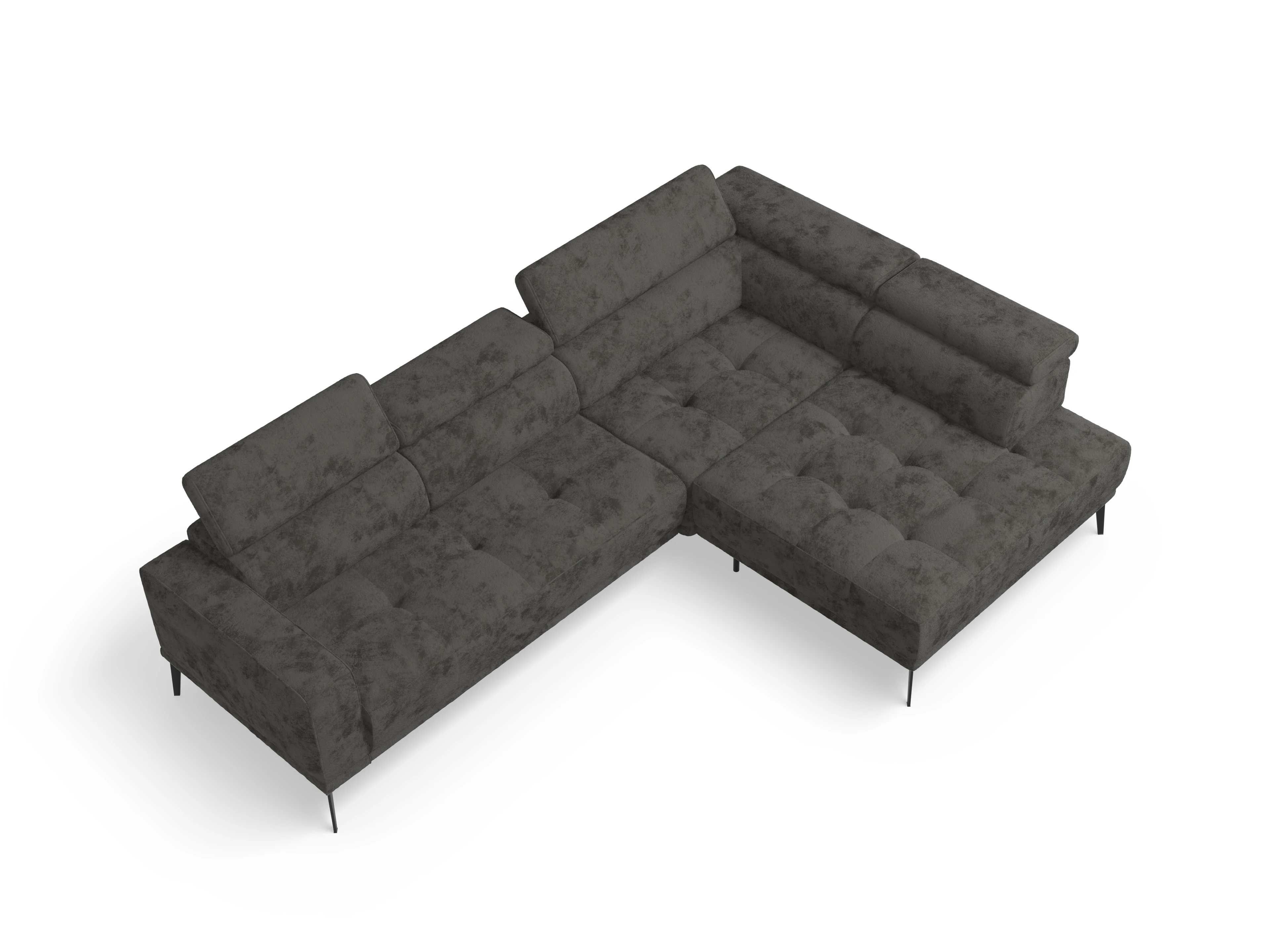 Marco Aho gr Medium R Ansicht des Produktes Marco Ecksofa rechts Abschluss offen in Stoff Braun