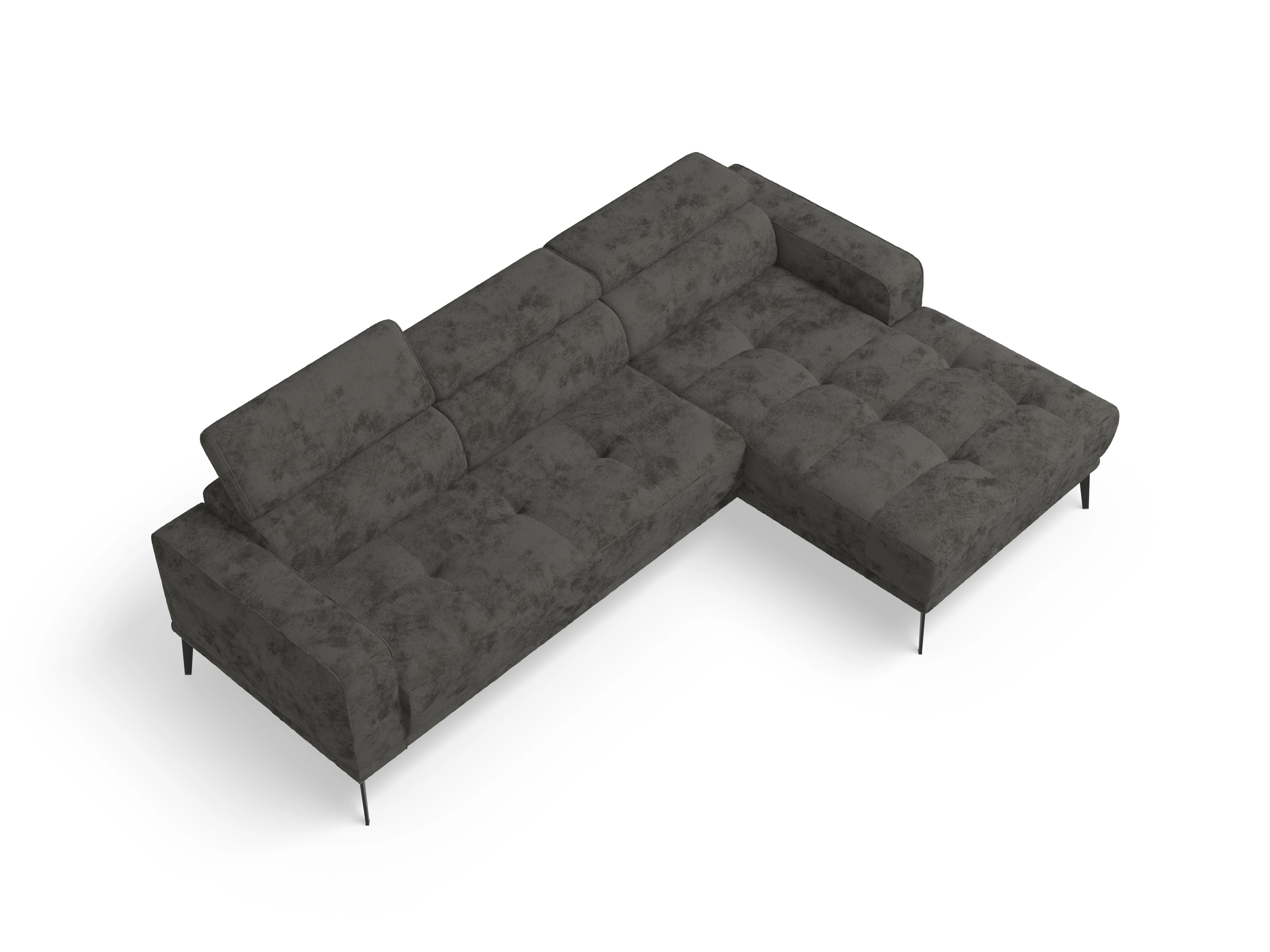 Ansicht des Produktes Marco Ecksofa rechts Abschluss offen in Stoff Braun