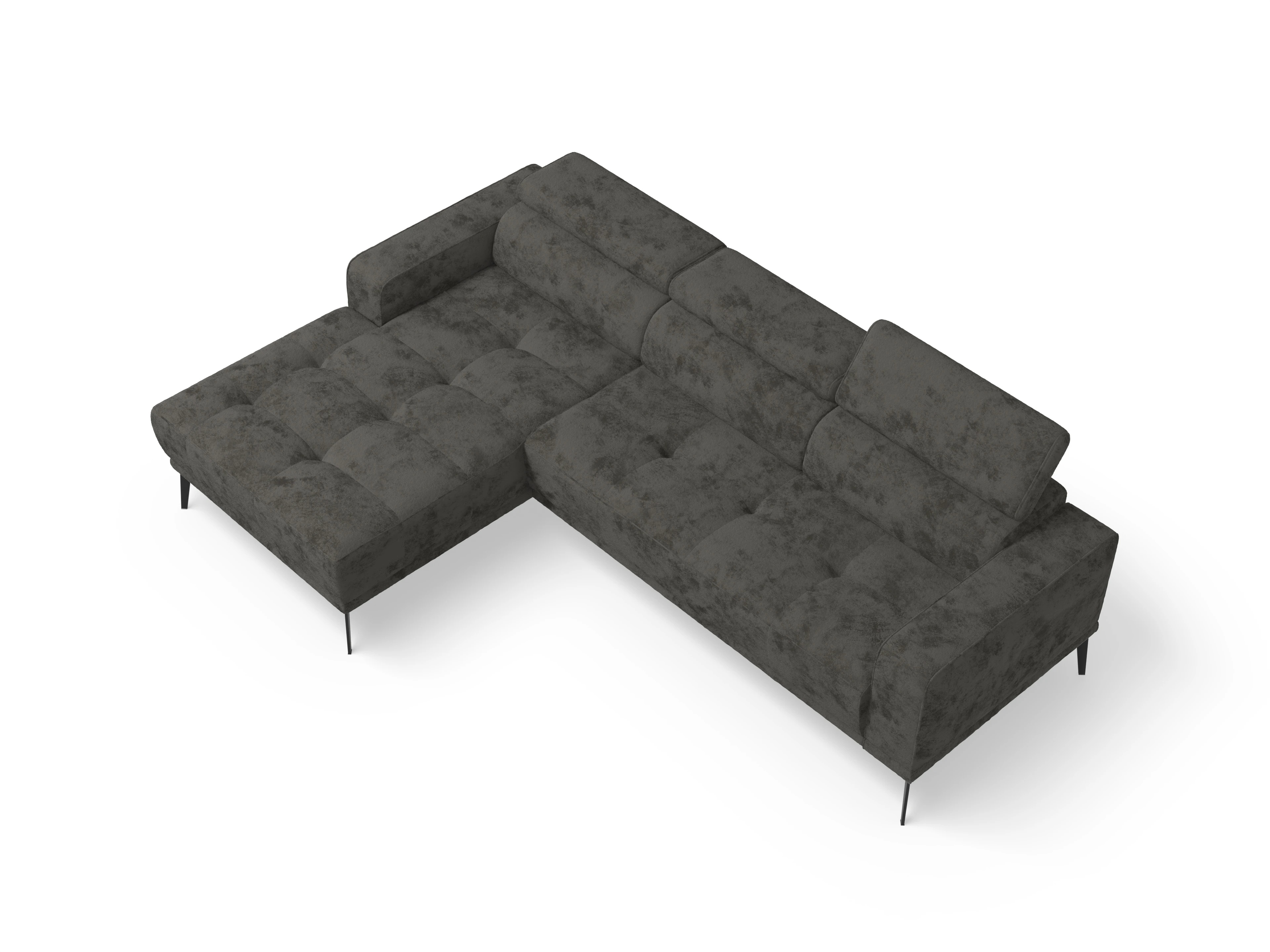 Ansicht des Produktes Marco Ecksofa links Abschluss offen in Stoff Braun