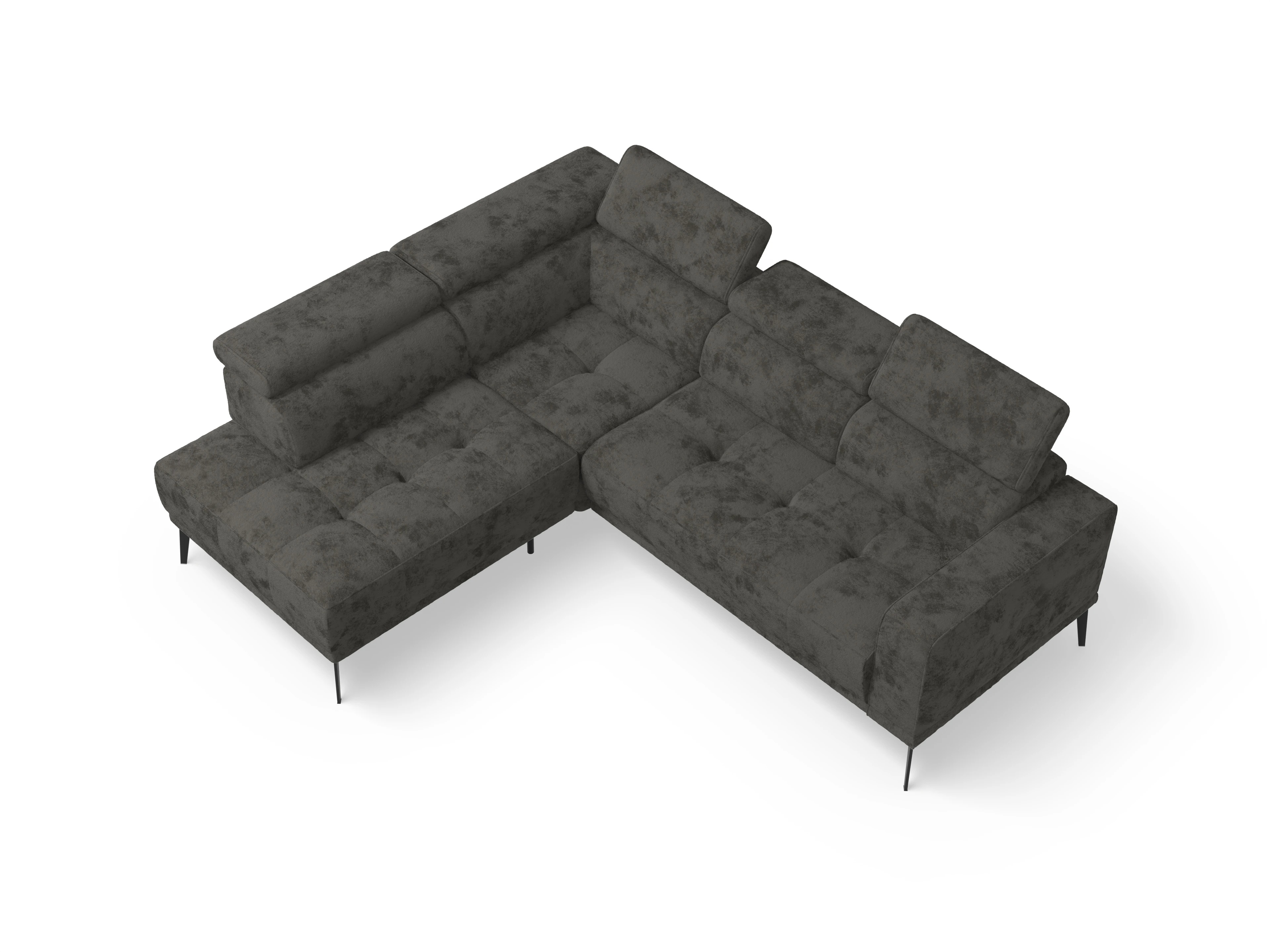 Ansicht des Produktes Marco Ecksofa links Abschluss offen in Stoff Braun
