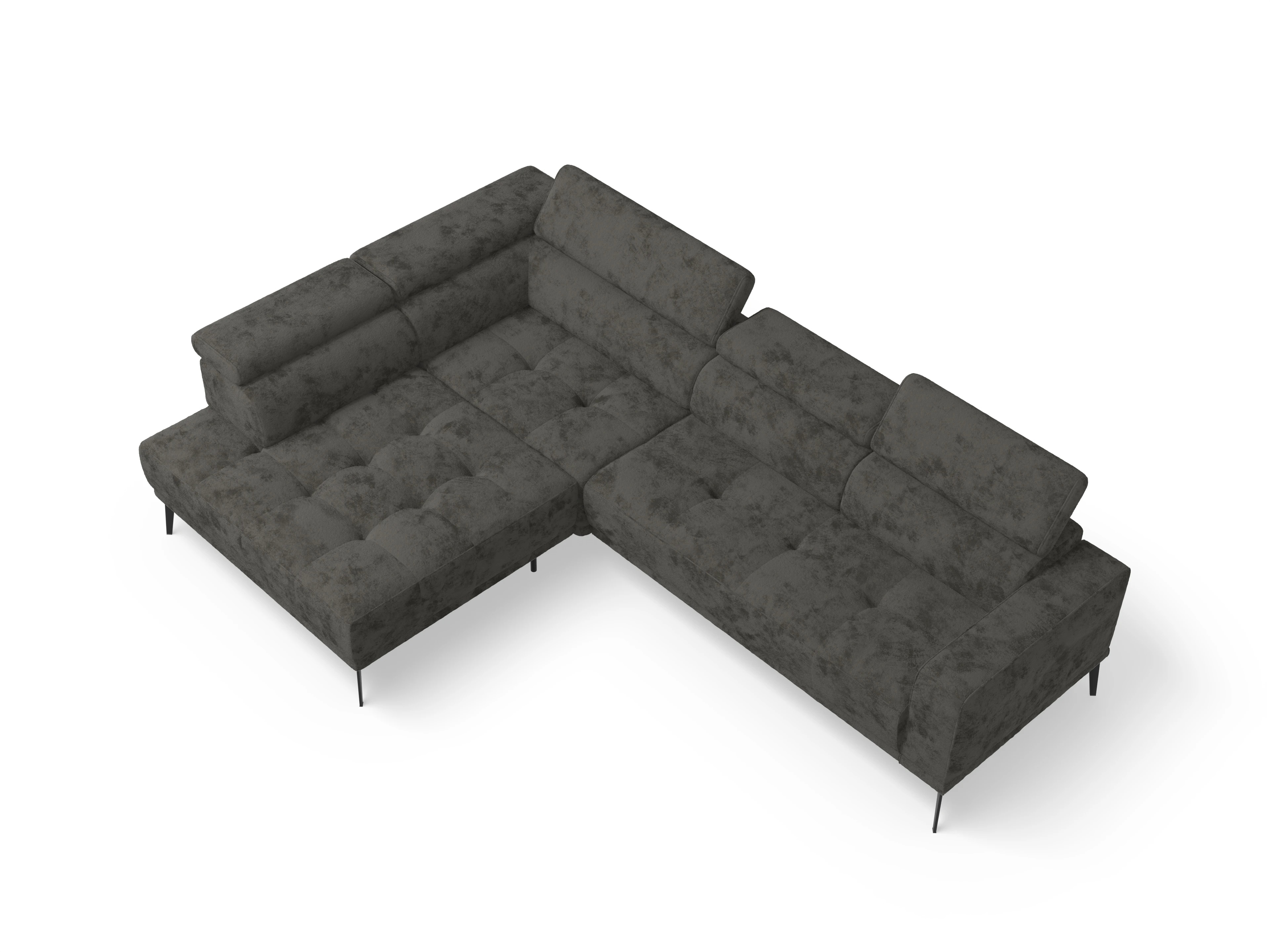 Marco Aho gr Medium L (mit Funktionen) Ansicht des Produktes Marco Ecksofa links Abschluss offen in Stoff Braun