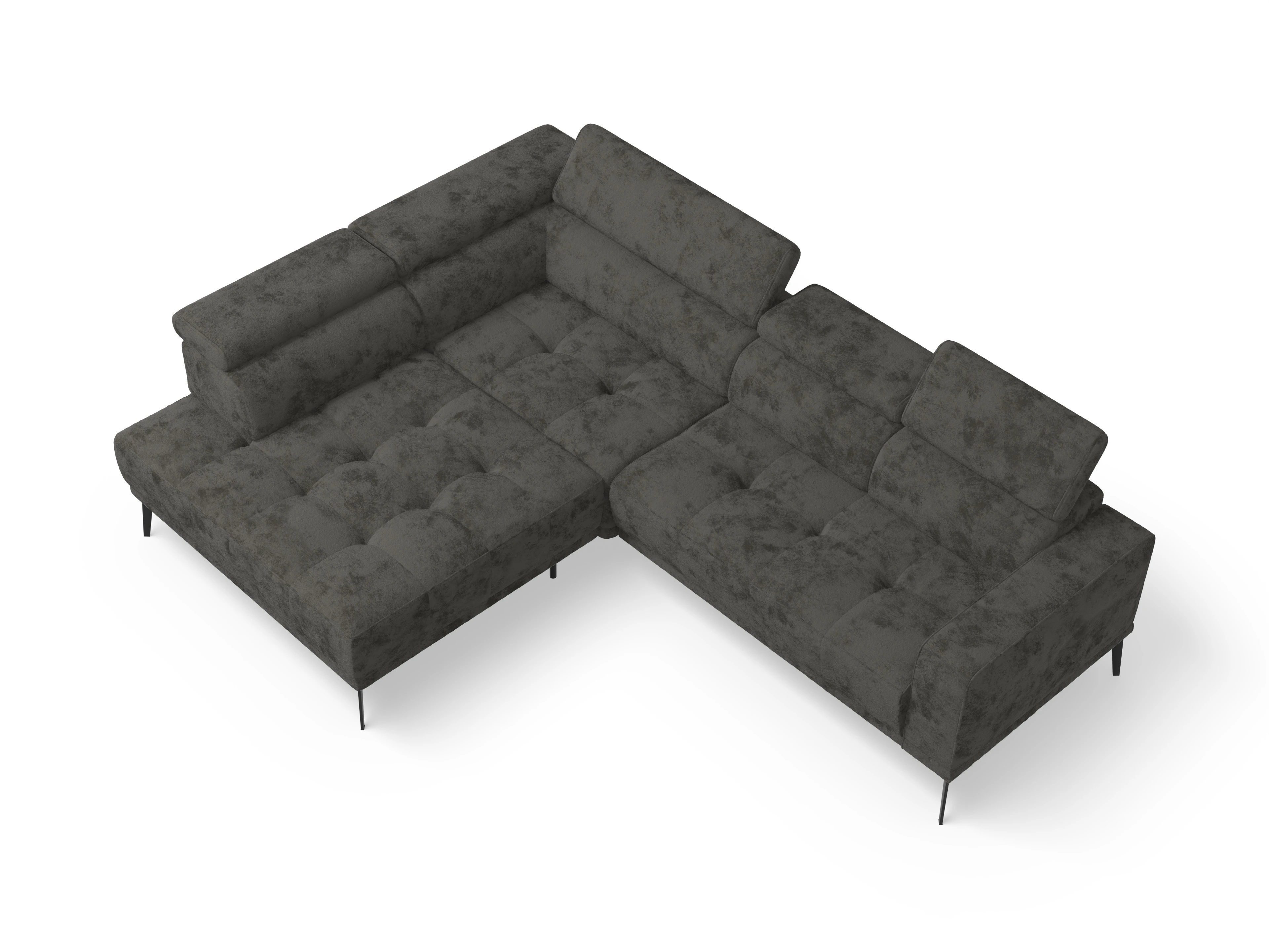 Ansicht des Produktes Marco Ecksofa links Abschluss offen in Stoff Braun