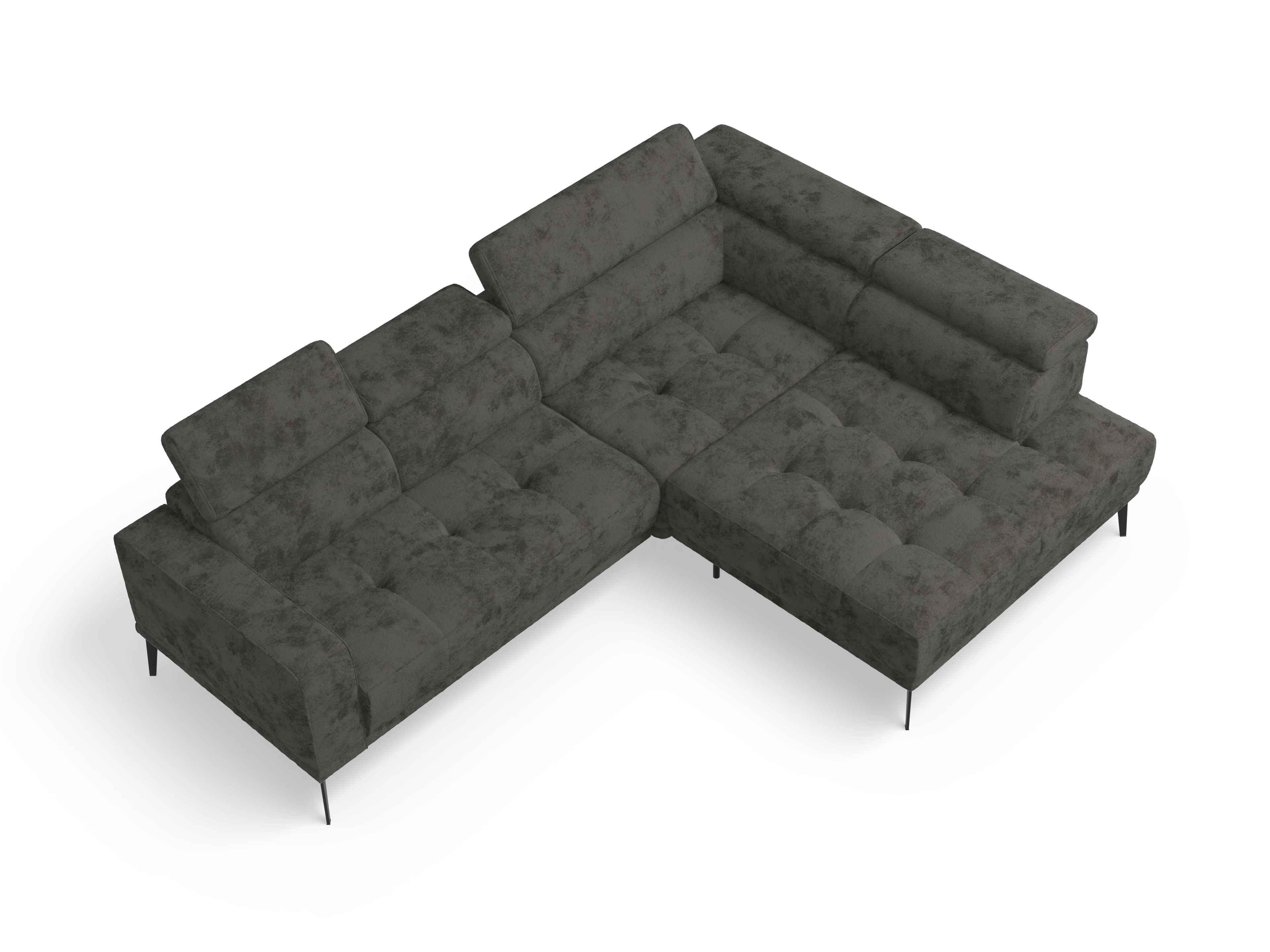 Ansicht des Produktes Marco Ecksofa rechts Abschluss offen in Stoff Braun