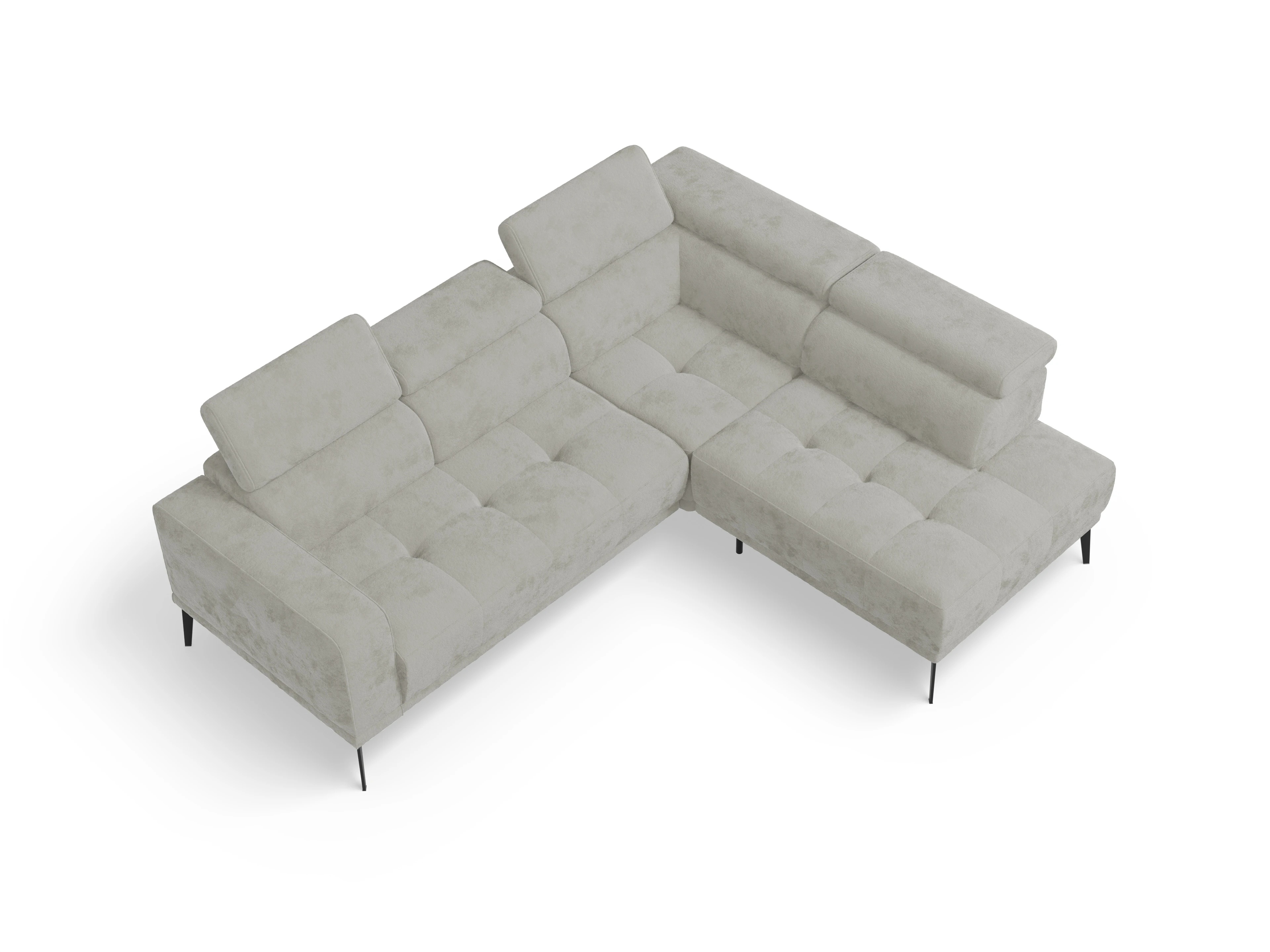 Ansicht des Produktes Marco Ecksofa rechts Abschluss offen in Stoff Beige