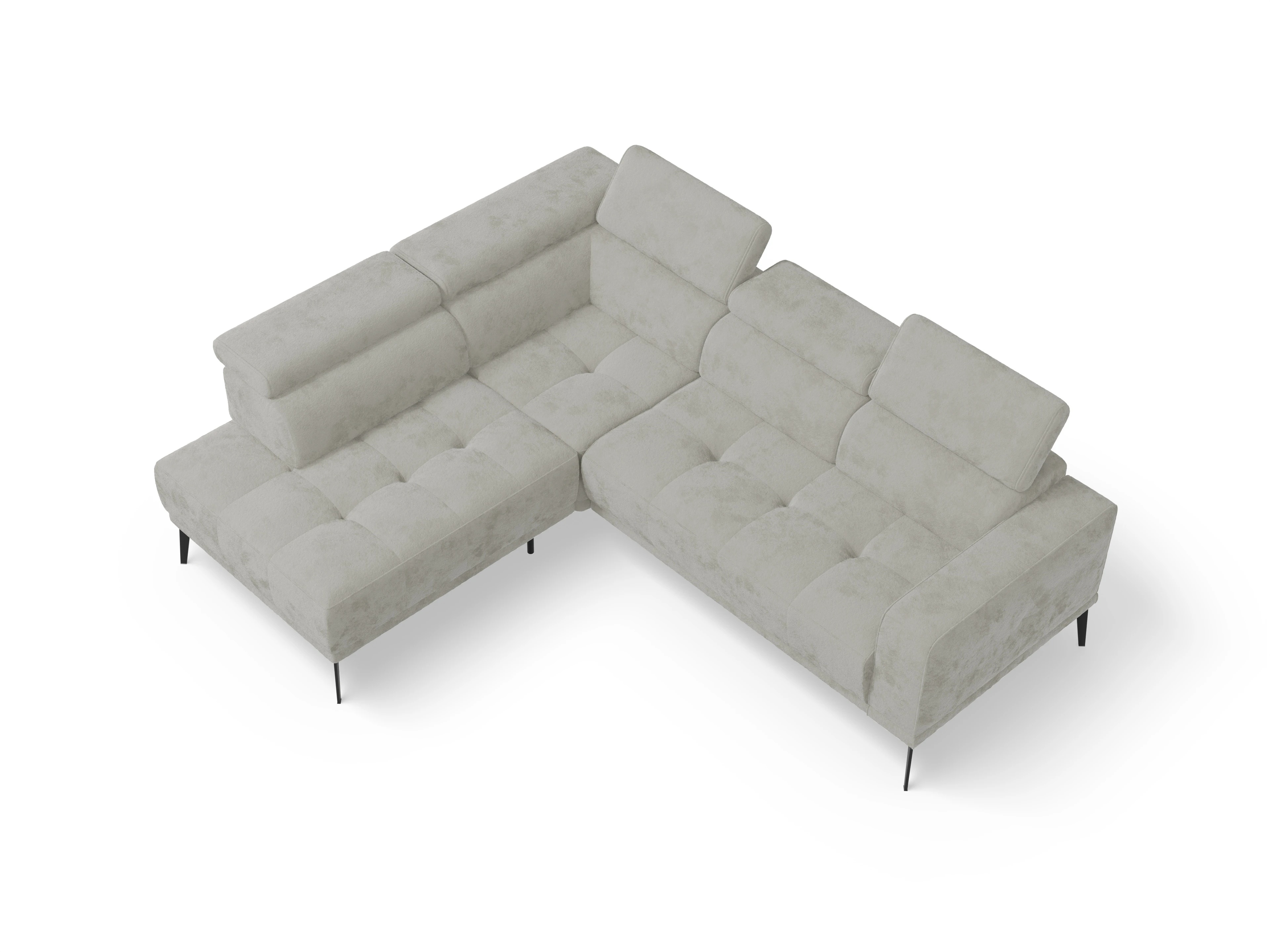 Ansicht des Produktes Marco Ecksofa links Abschluss offen in Stoff Beige
