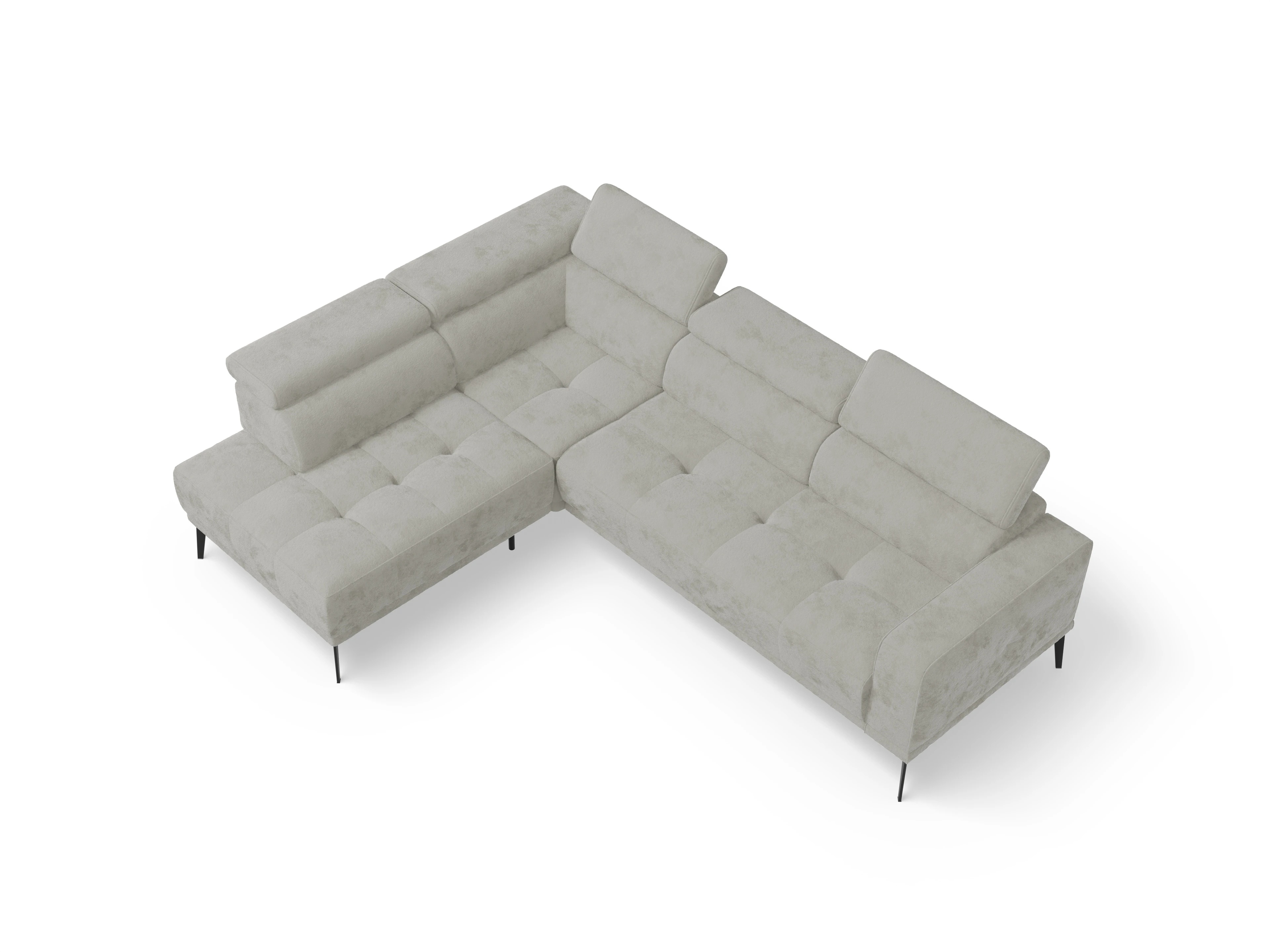Ansicht des Produktes Marco Ecksofa links Abschluss offen in Stoff Beige