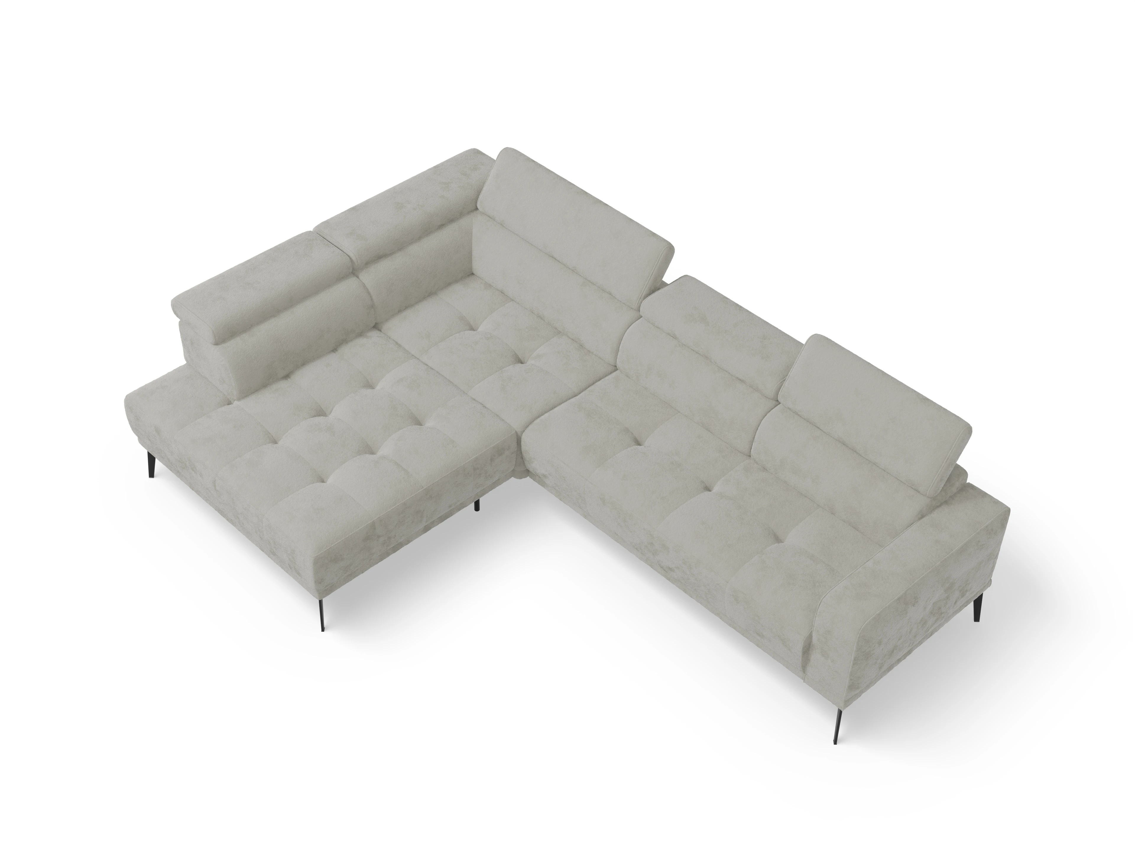 Ansicht des Produktes Marco Ecksofa links Abschluss offen in Stoff Beige